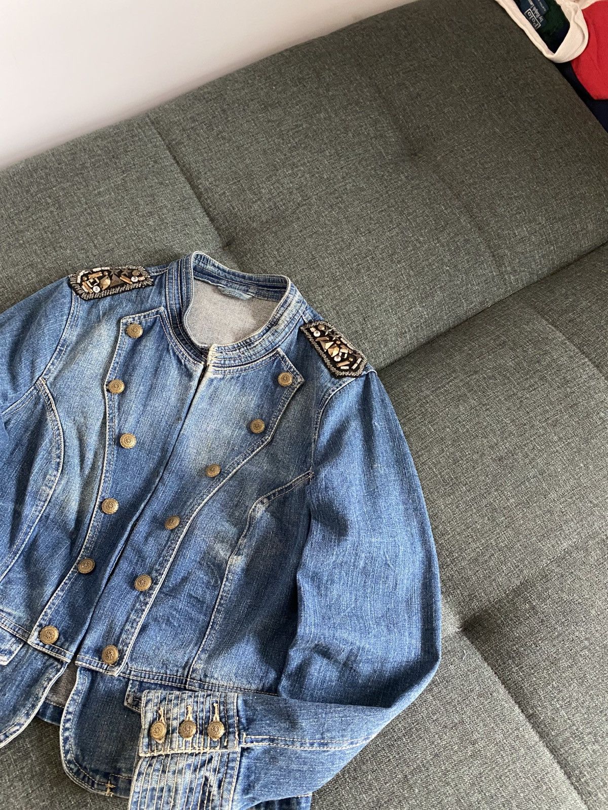 If Six Was Nine Vintage Denim Military Napoleon Jacket Faded Washed Japanese Size L / US 10 / IT 46 - 4 Thumbnail