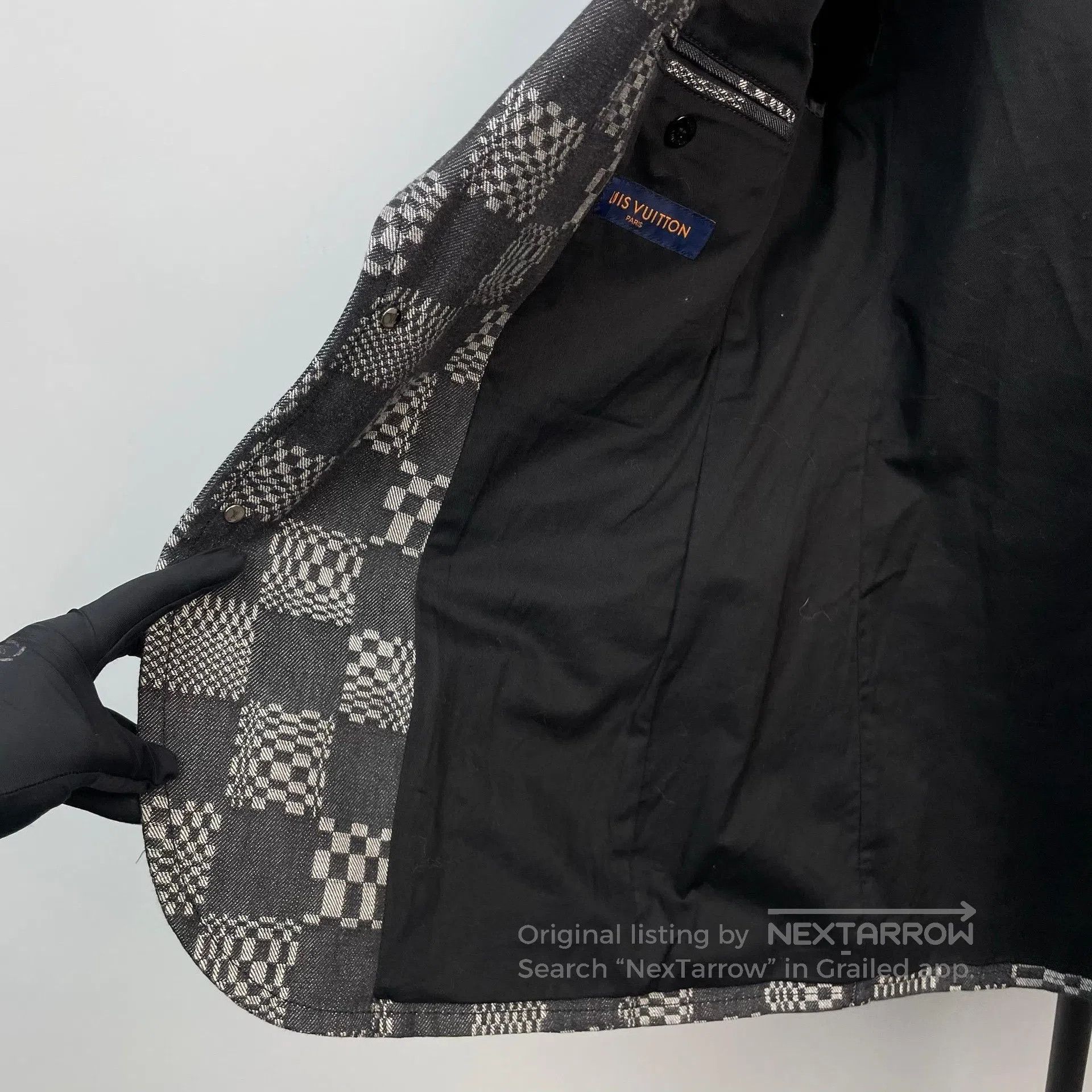 Louis Vuitton Louis Vuitton Grey checkered leather patch logo denim jack Size US M / EU 48-50 / 2 - 4 Thumbnail