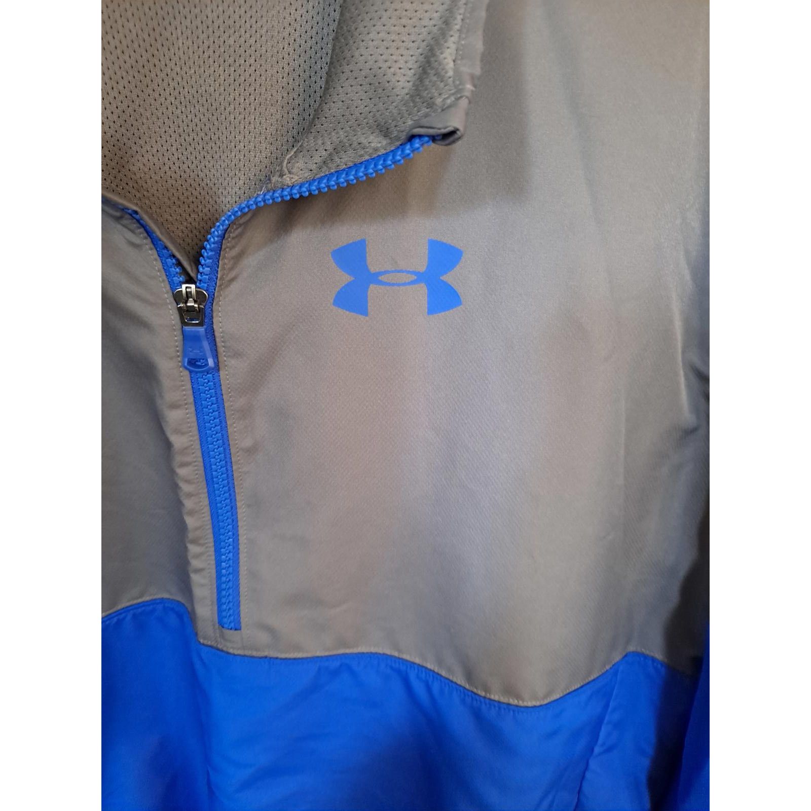 Under Armour Youth Under Armour Gray and Blue 1/4 Zip Jacket Size YXL Size ONE SIZE - 2 Thumbnail
