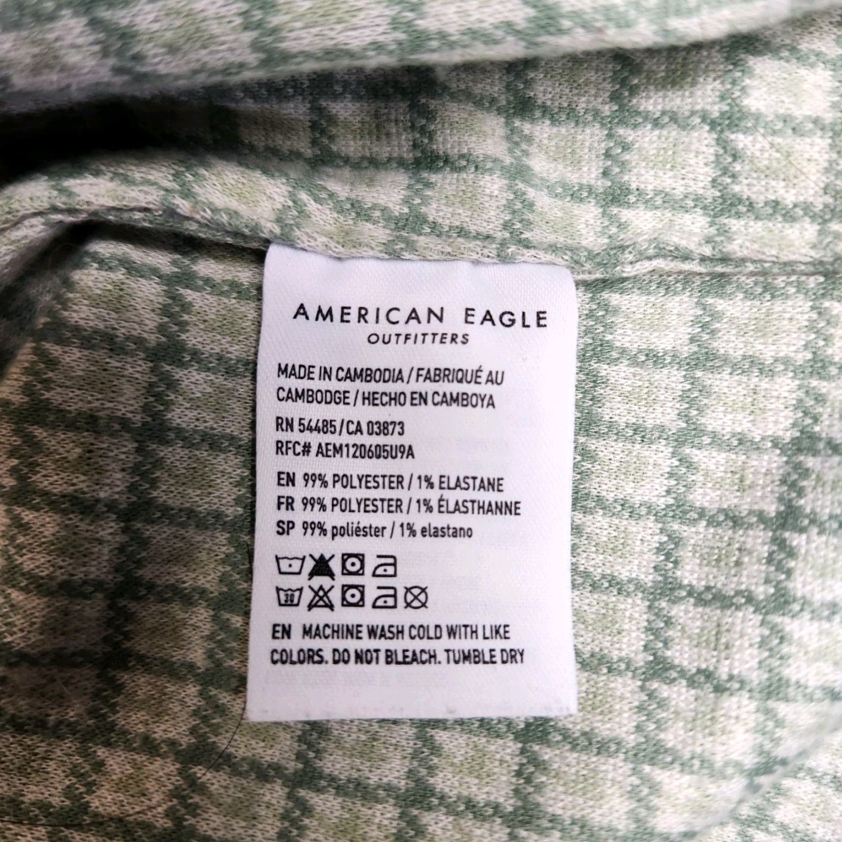 American Eagle Outfitters American Eagle Outfitters Womens |L| Light Green Mini Plaid Wide Strap Crop Top Shirt Tank Cropped Square Neck Sleeveless Bohemian Preppy Casual Size L / US 10 / IT 46 - 4 Thumbnail
