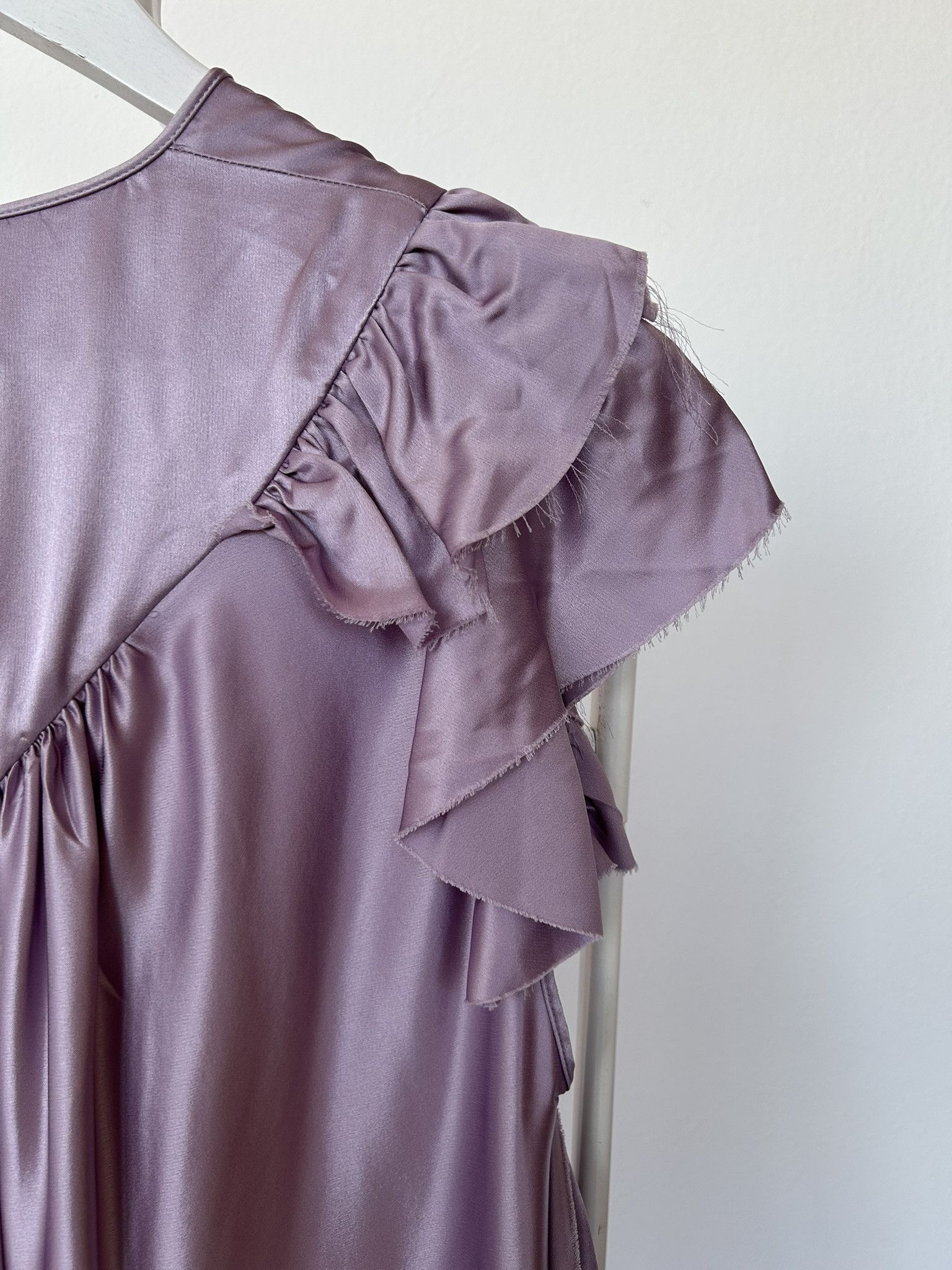 Balenciaga SS2018 Balenciaga silk ruffle loose long dress in lilac Size XS / US 0-2 / IT 36-38 - 13 Thumbnail