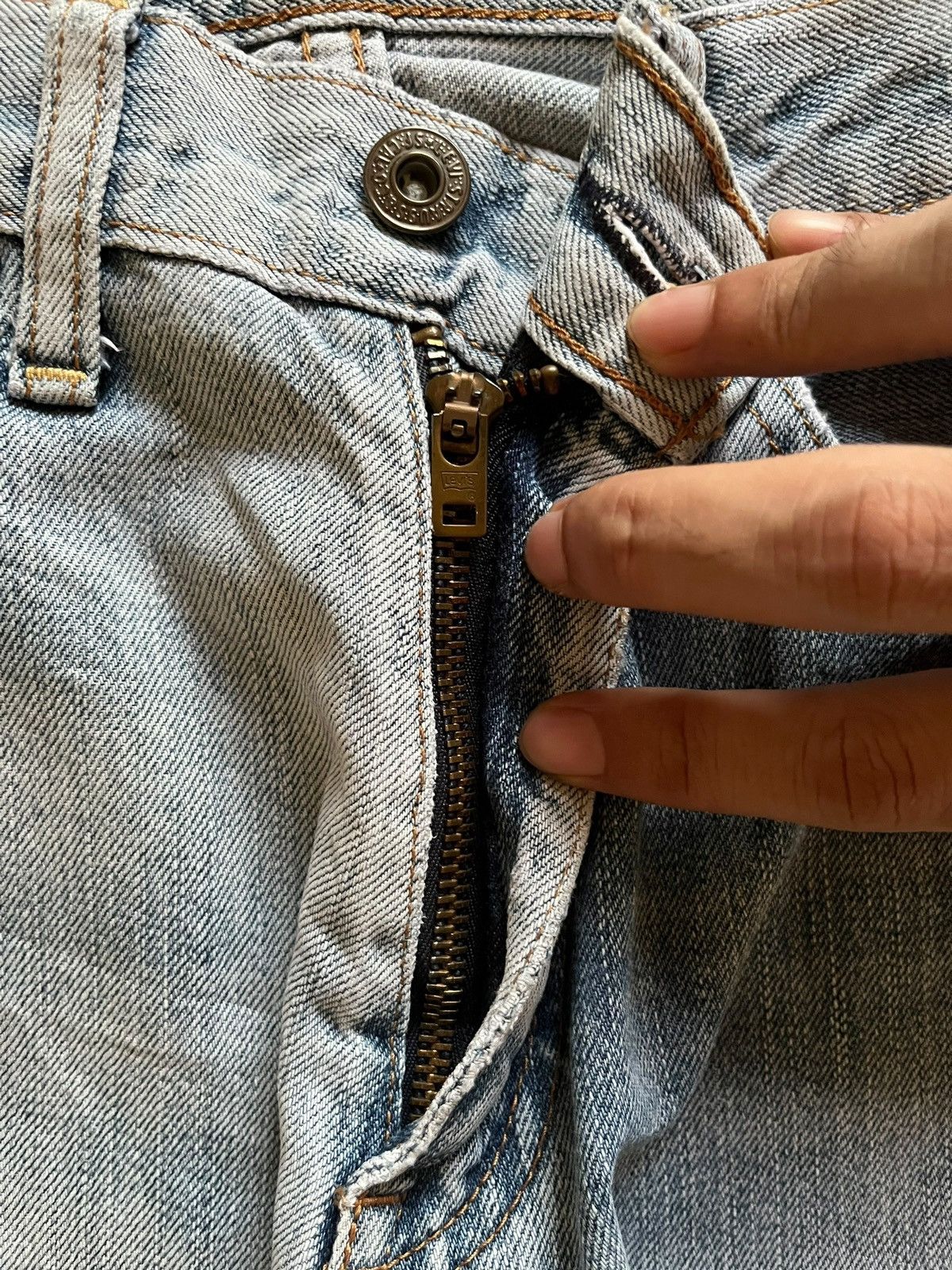Levi's × Levi's Vintage Clothing Vintage 90s Levis 502 Light Wash Distressed Loose Jeans Size US 29 - 3 Thumbnail