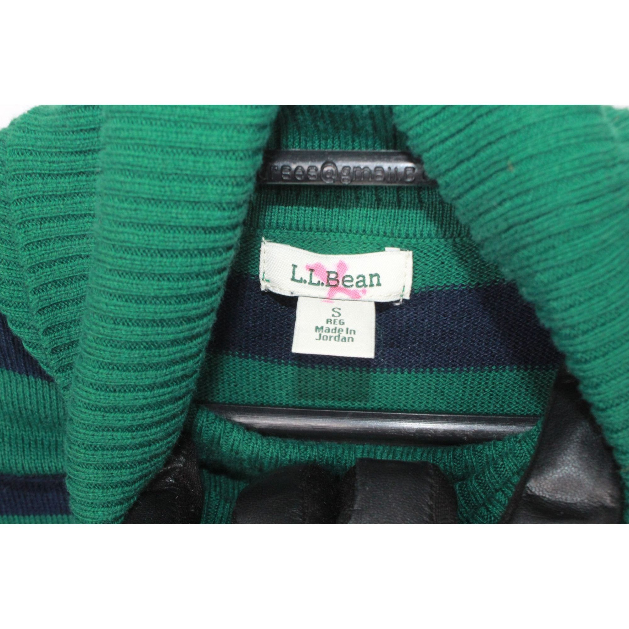 L.L. Bean LL Bean Women's Cotton Cashmere Sweater Turtleneck Stripe Size S / US 4 / IT 40 - 7 Thumbnail