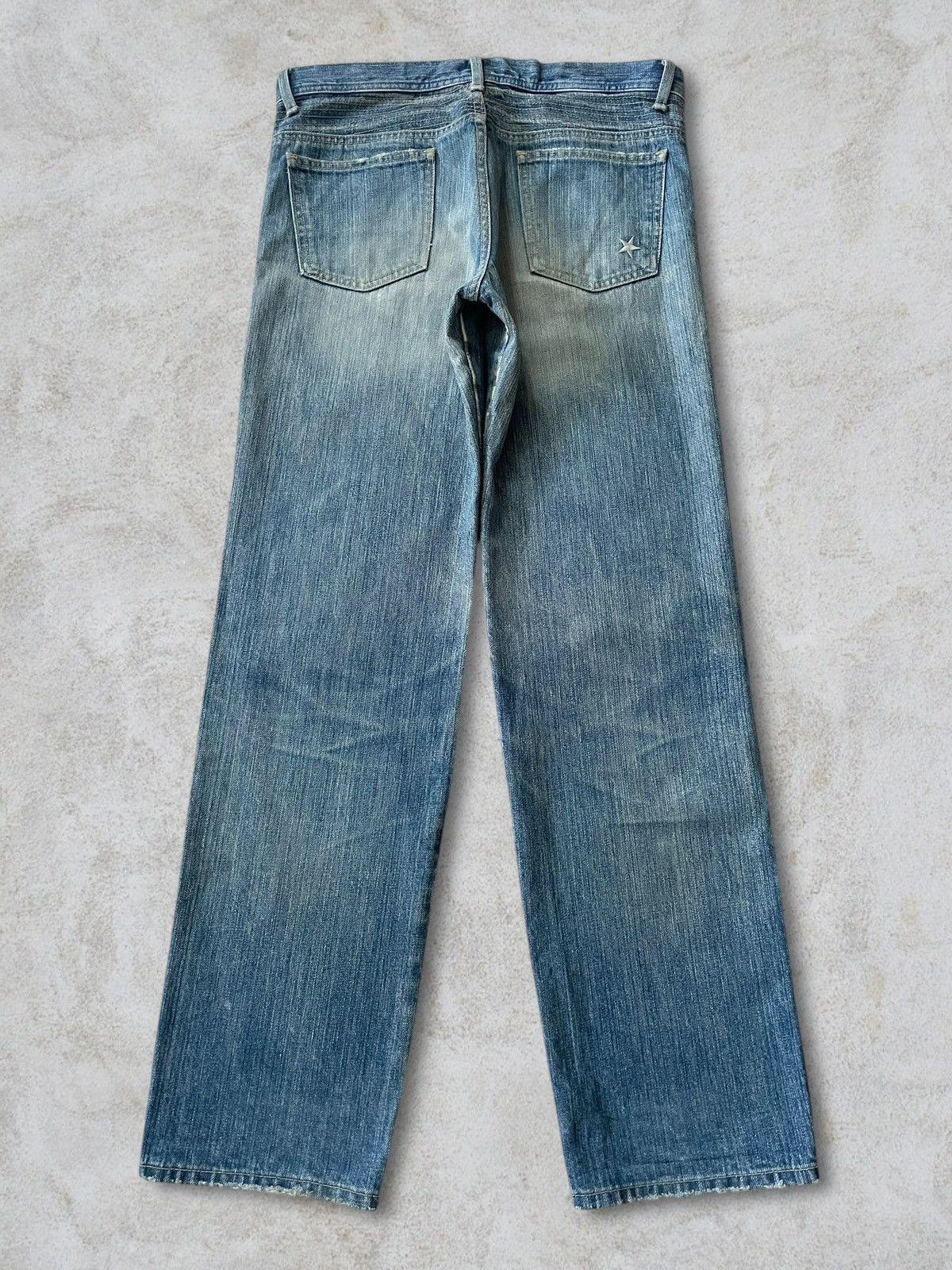 Japan Blue Vintage Japanese KBF Washed Distressed Embroidery Star Jeans Size US 31 - 4 Thumbnail