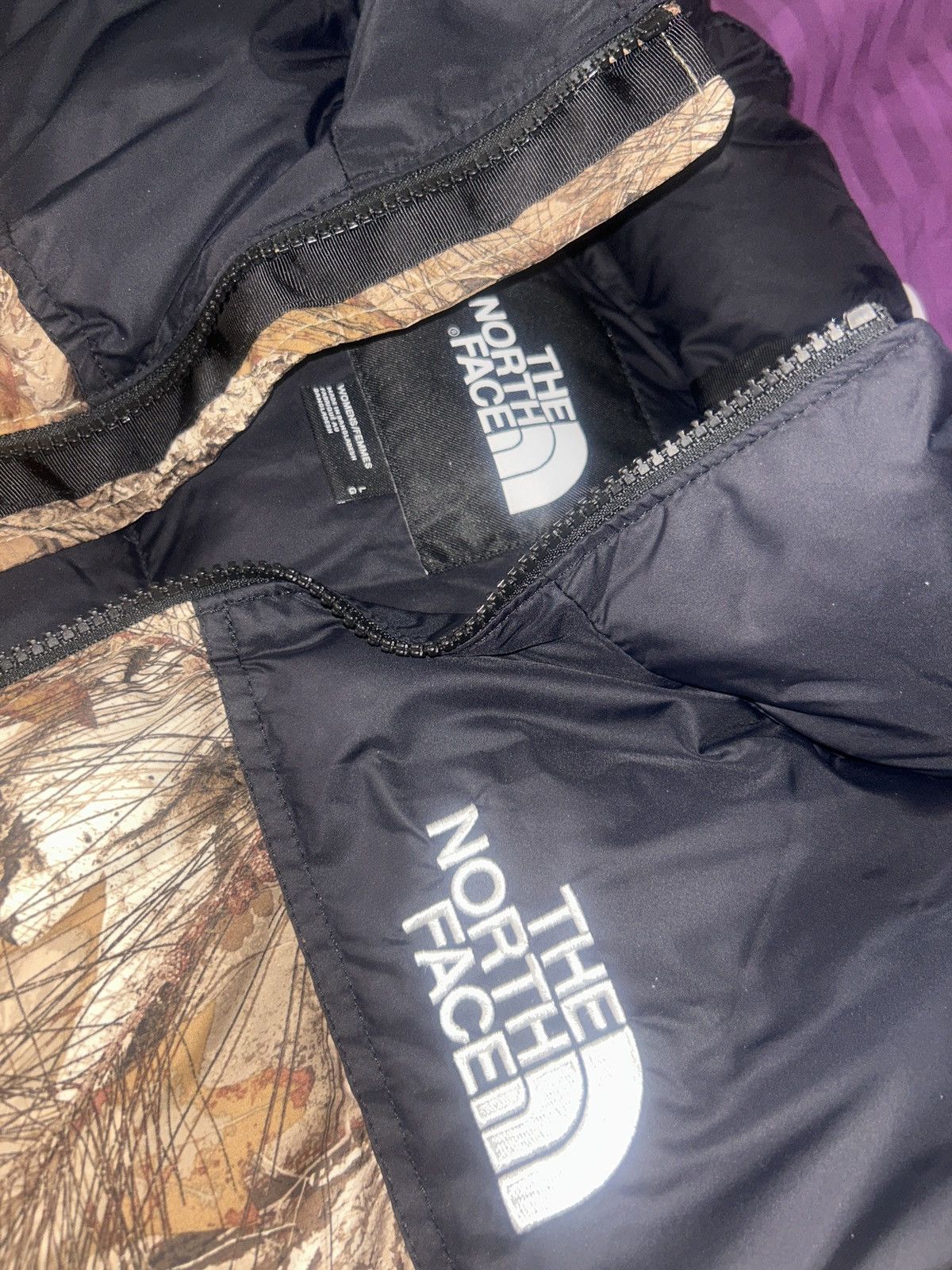1996 women’s north face kelp forest realtree nuptse jacket