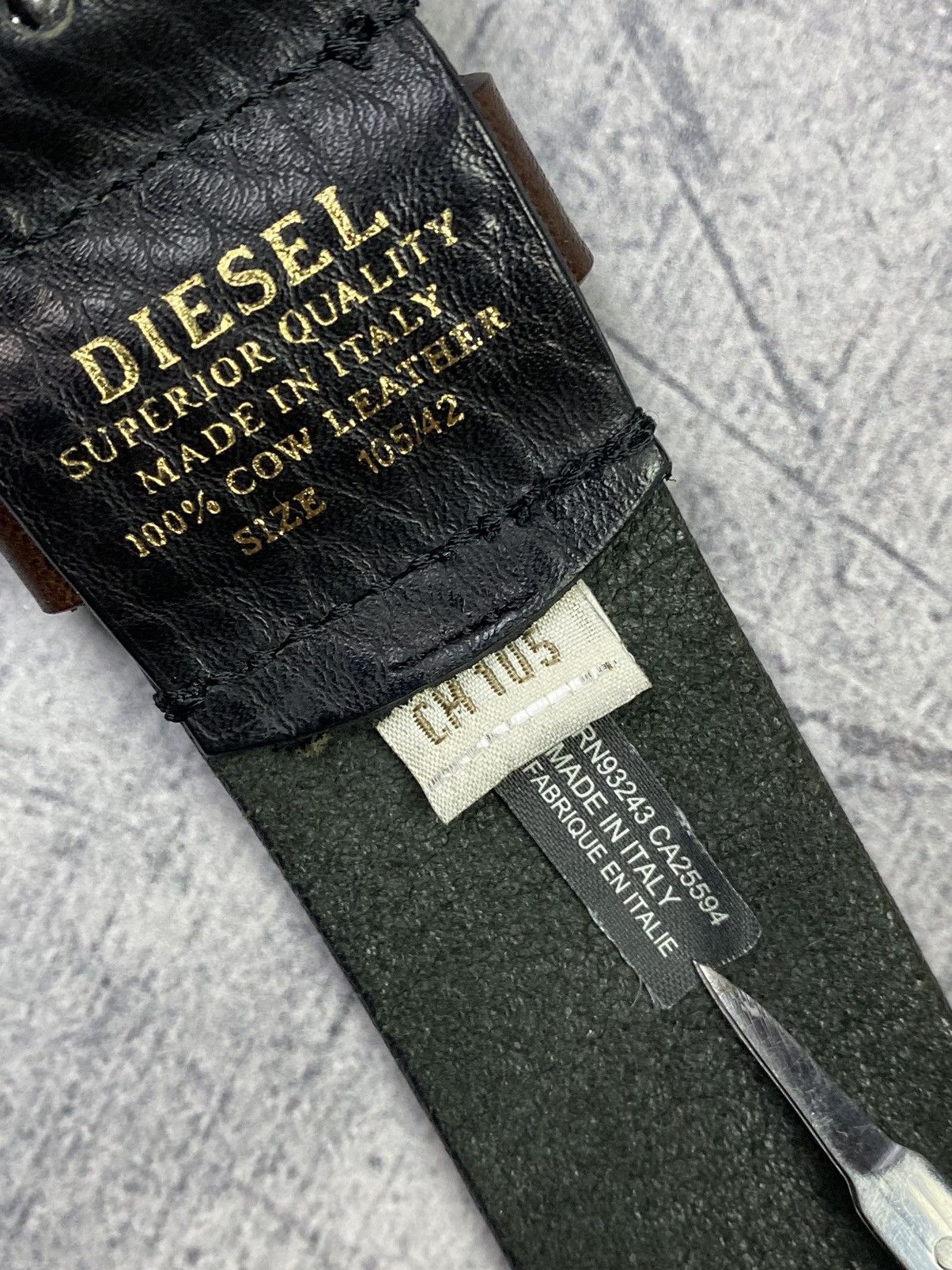 Diesel × Vintage Vintage Diesel Leather Belt Size ONE SIZE - 19 Thumbnail