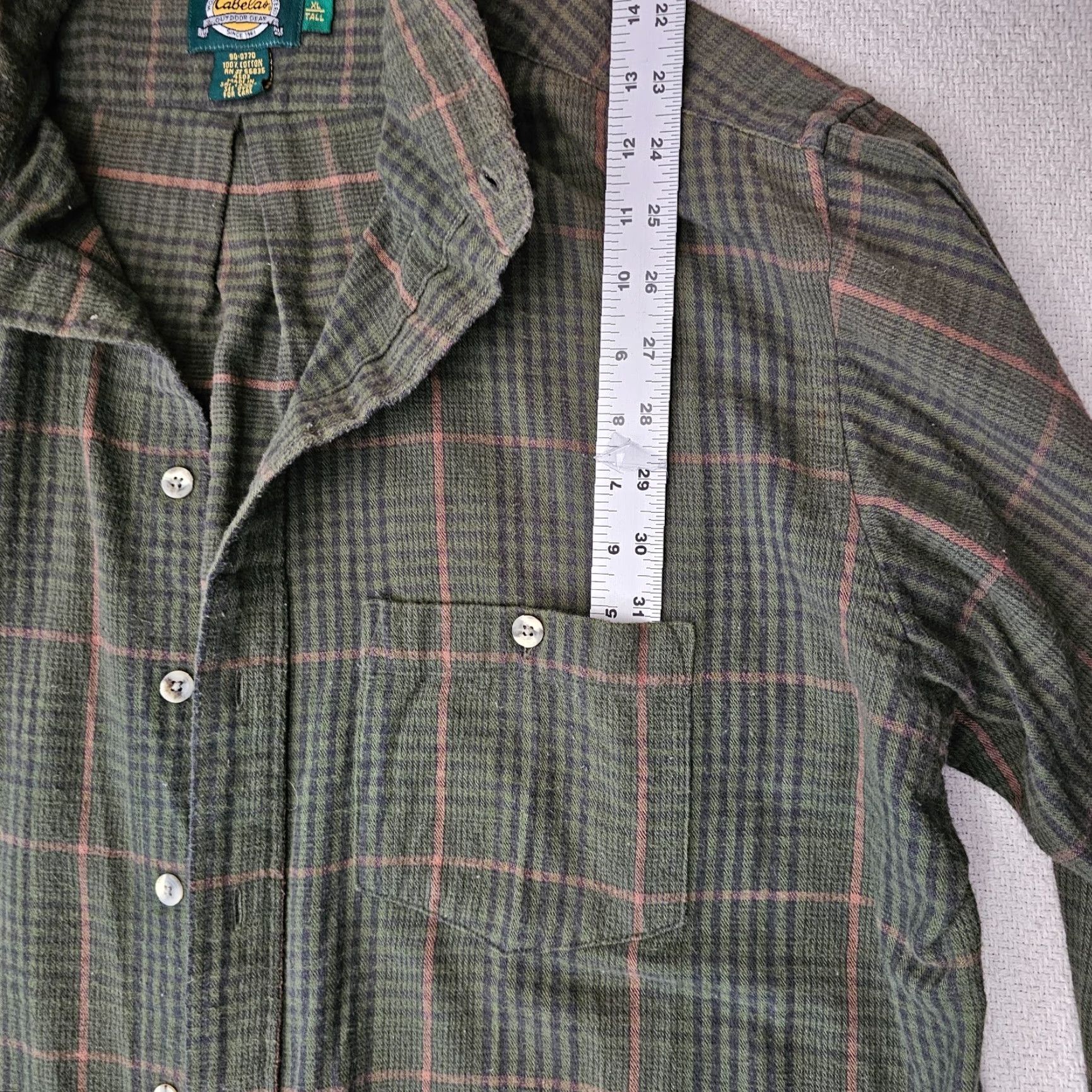 Vintage Cabela's Soft Flannel Shirt Green XL Tall Size Plaid Hunting Camping TALL Green Size US XL / EU 56 / 4 - 3 Thumbnail