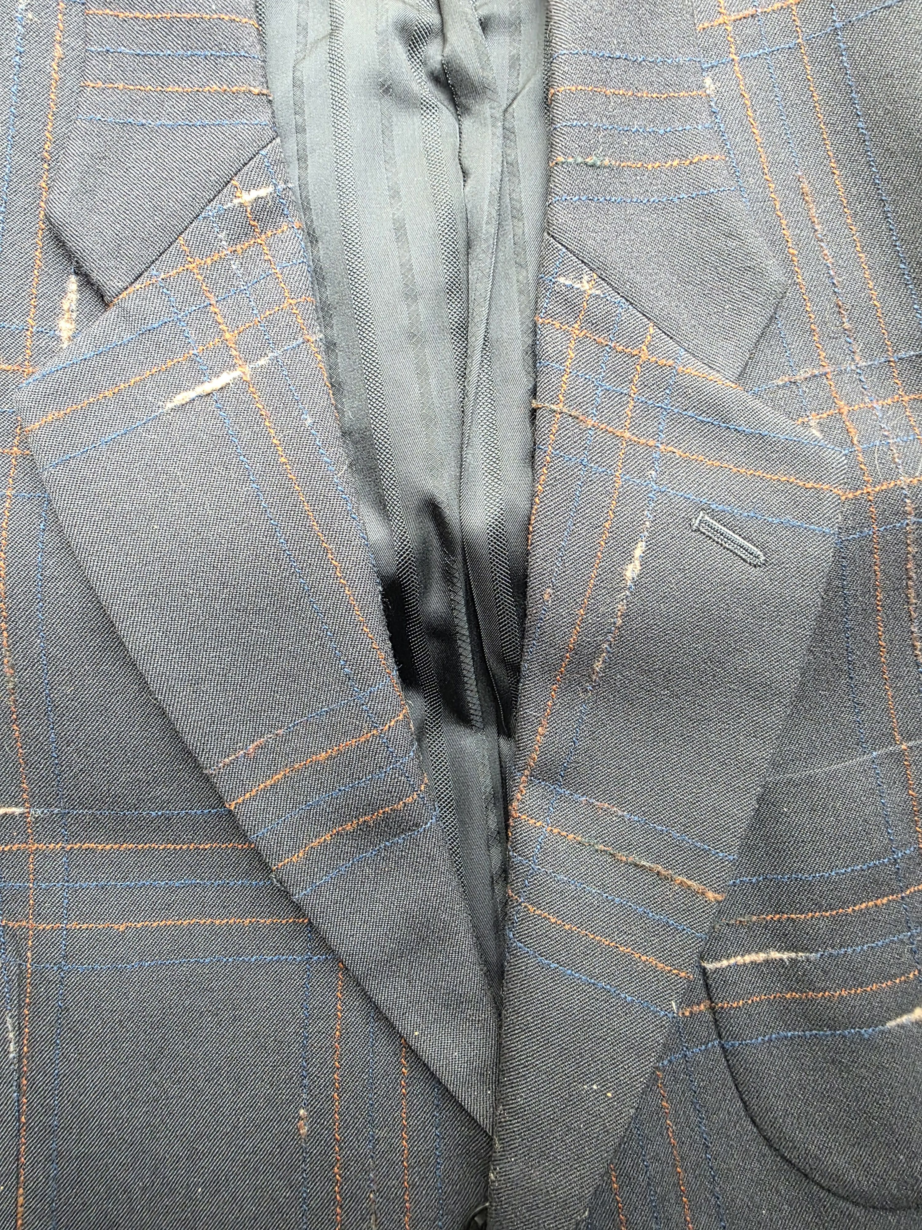 Majestic Matsuda black 50s inspired windowpane blazer Size 42R - 4 Thumbnail