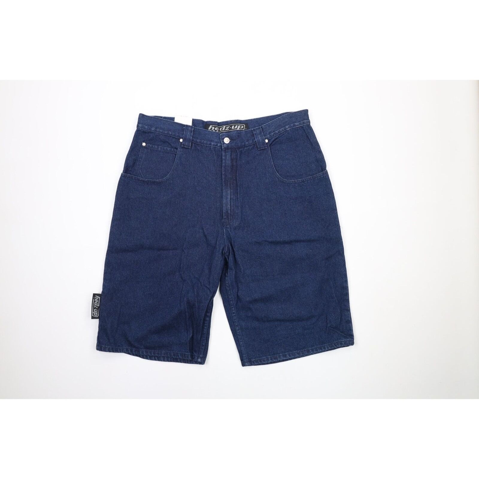 image of Nos Vintage 90's Streetwear Baggy Big Pocket Denim Shorts in Blue, Men's (Size 40)