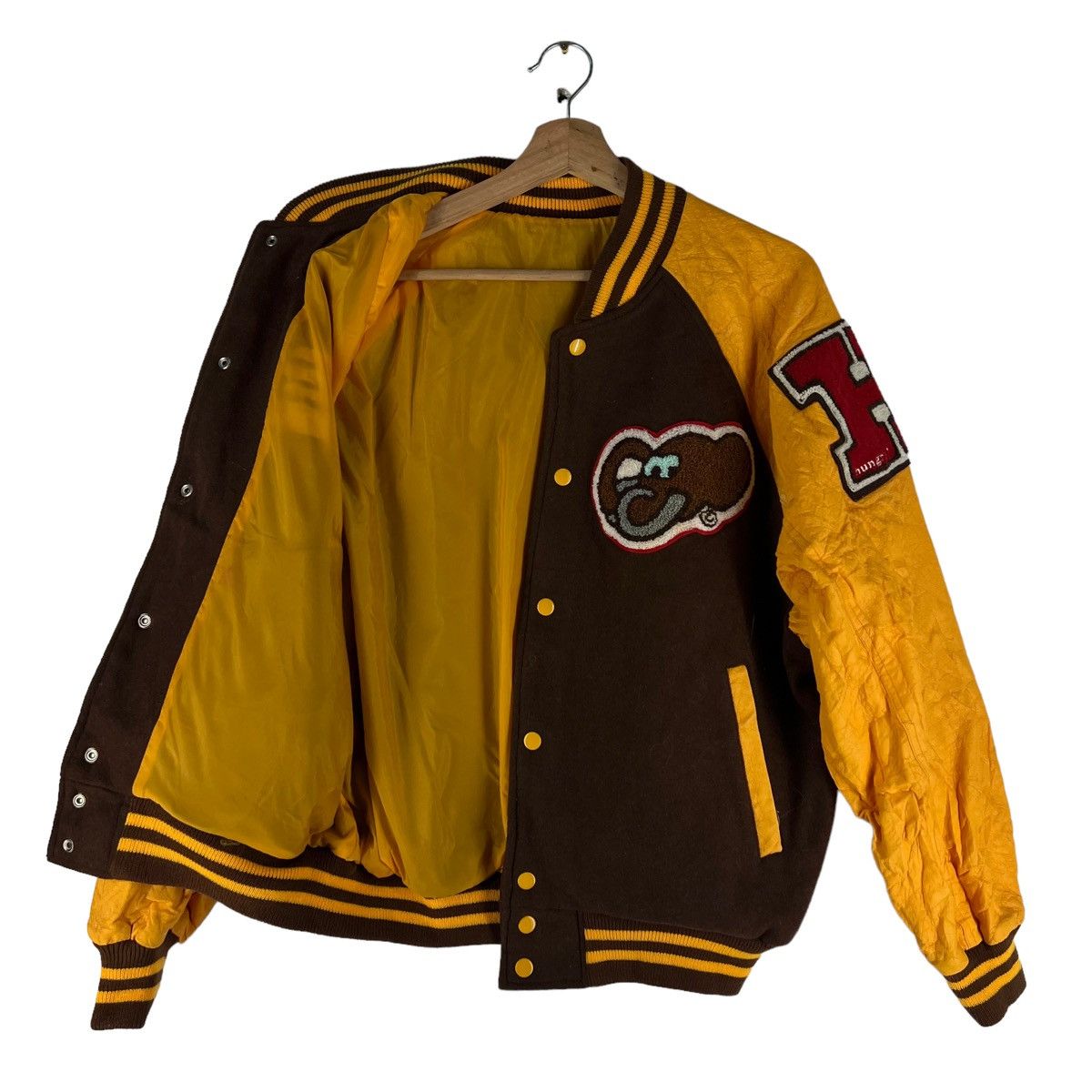 Hysteric Glamour 🔥VINTAGE BOMBER JACKET LEATHER HANDLING BIG LOGO CARTOON Size US M / EU 48-50 / 2 - 7 Thumbnail