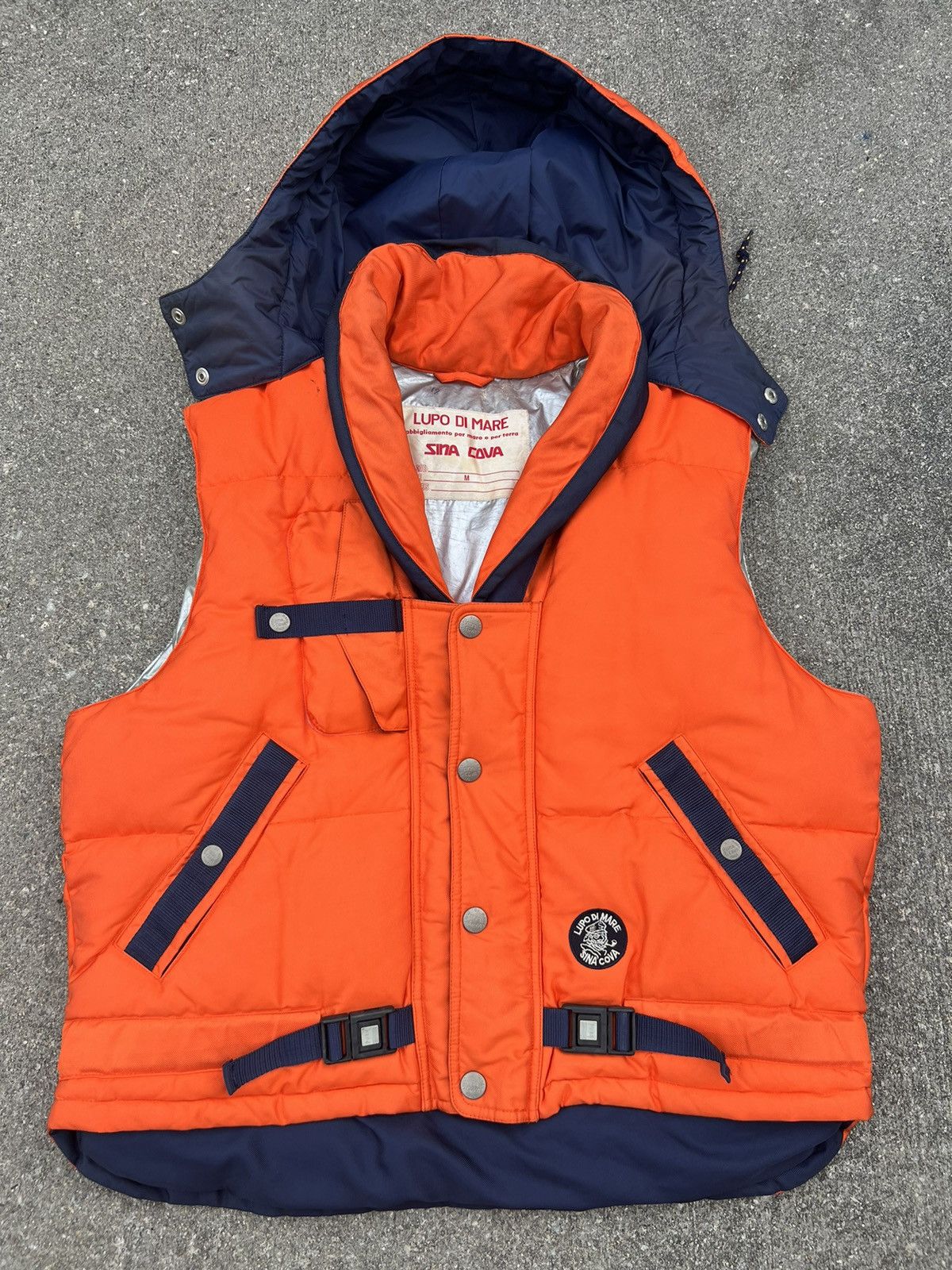 Vintage Vintage Lupo De Mare Sina Cova Orange Down Puffer Vest Size US M / EU 48-50 / 2 - 1 Thumbnail