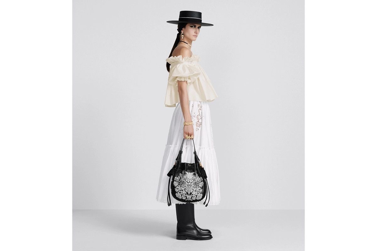 Dior o1bcso1str0226 Size:OS/Hobo Bucket Bag in Black/White Size ONE SIZE - 7 Thumbnail