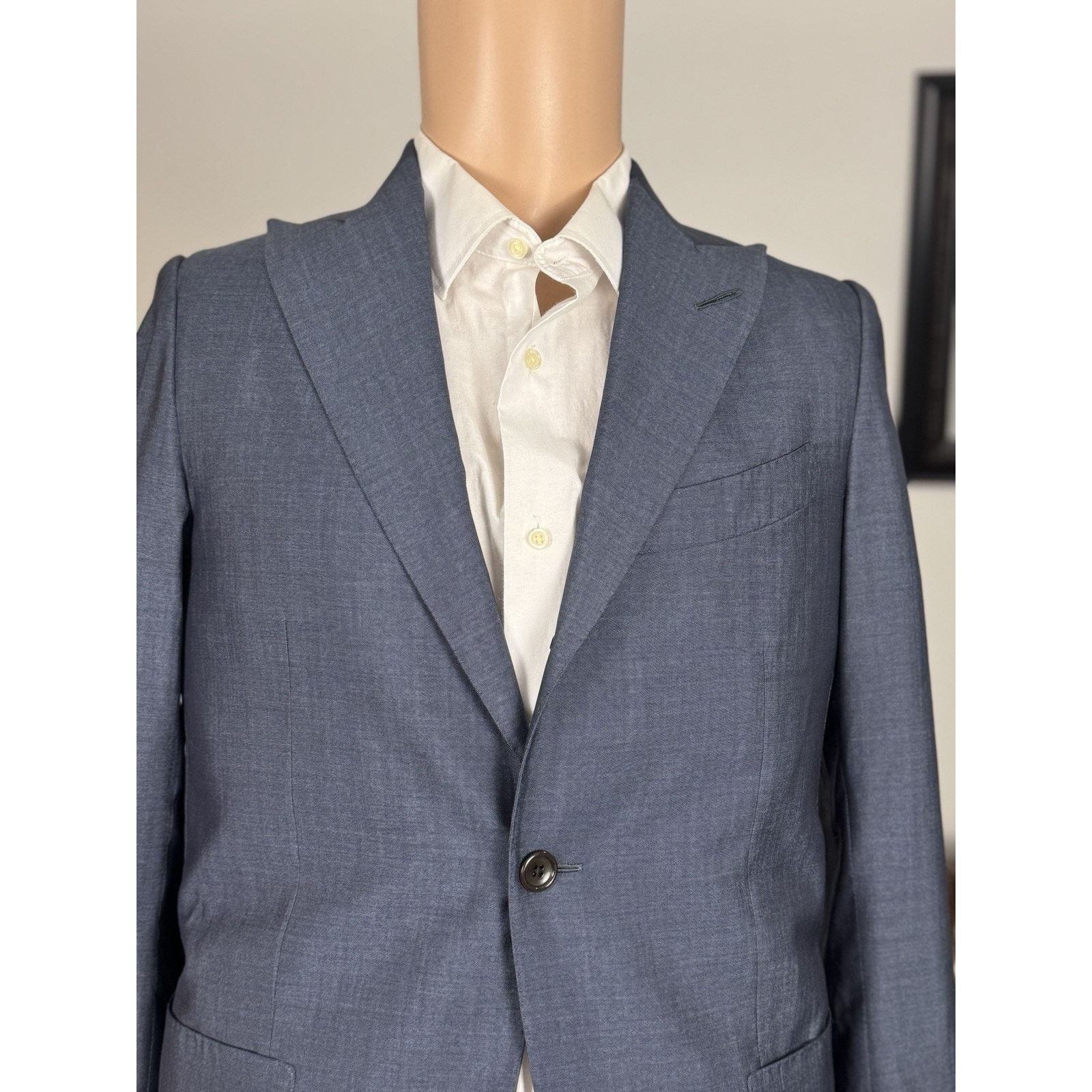 Tom Ford Tom Ford Wool Silk Sport Jacket Blue Peak Lapel 48 IT/ 38 US Size 38S - 3 Thumbnail