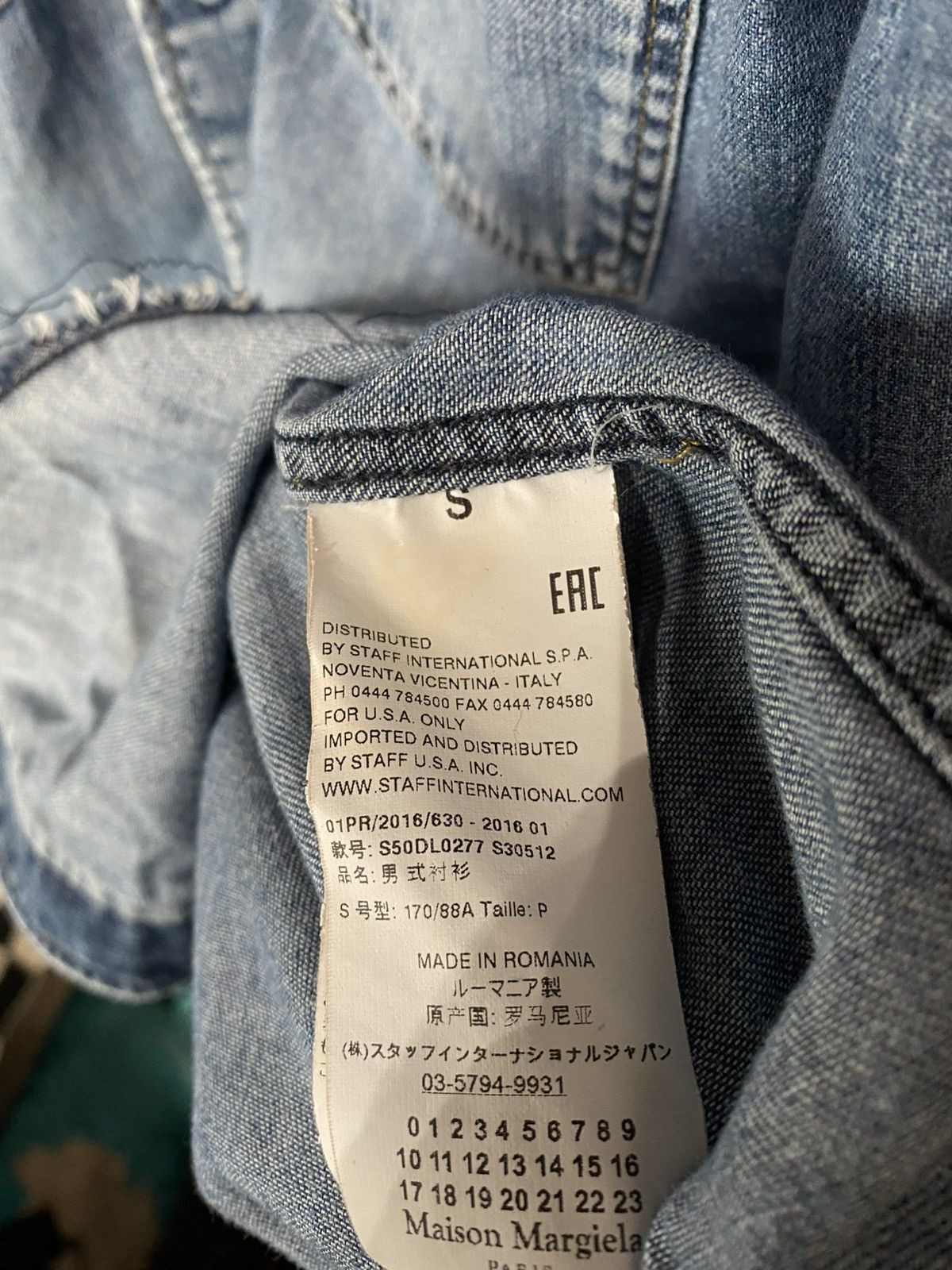 Maison Margiela SS16 DESTROYED DENIM SHIRT DISTRESSED BLUE Size US S / EU 44-46 / 1 - 8 Thumbnail