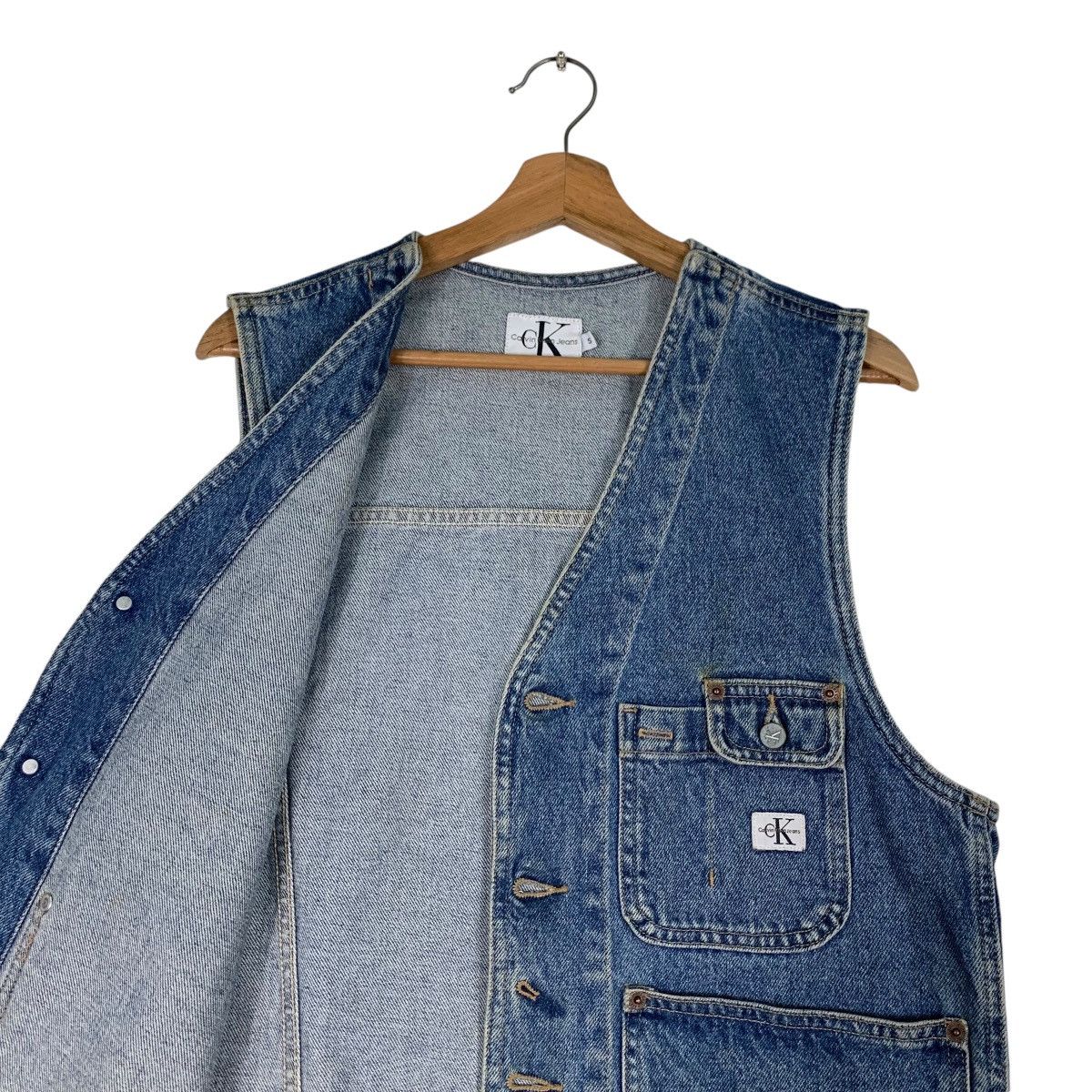 Calvin Klein CALVIN KLEIN JEANS Blue Denim Vest #1292-C58 Size US S / EU 44-46 / 1 - 11 Thumbnail
