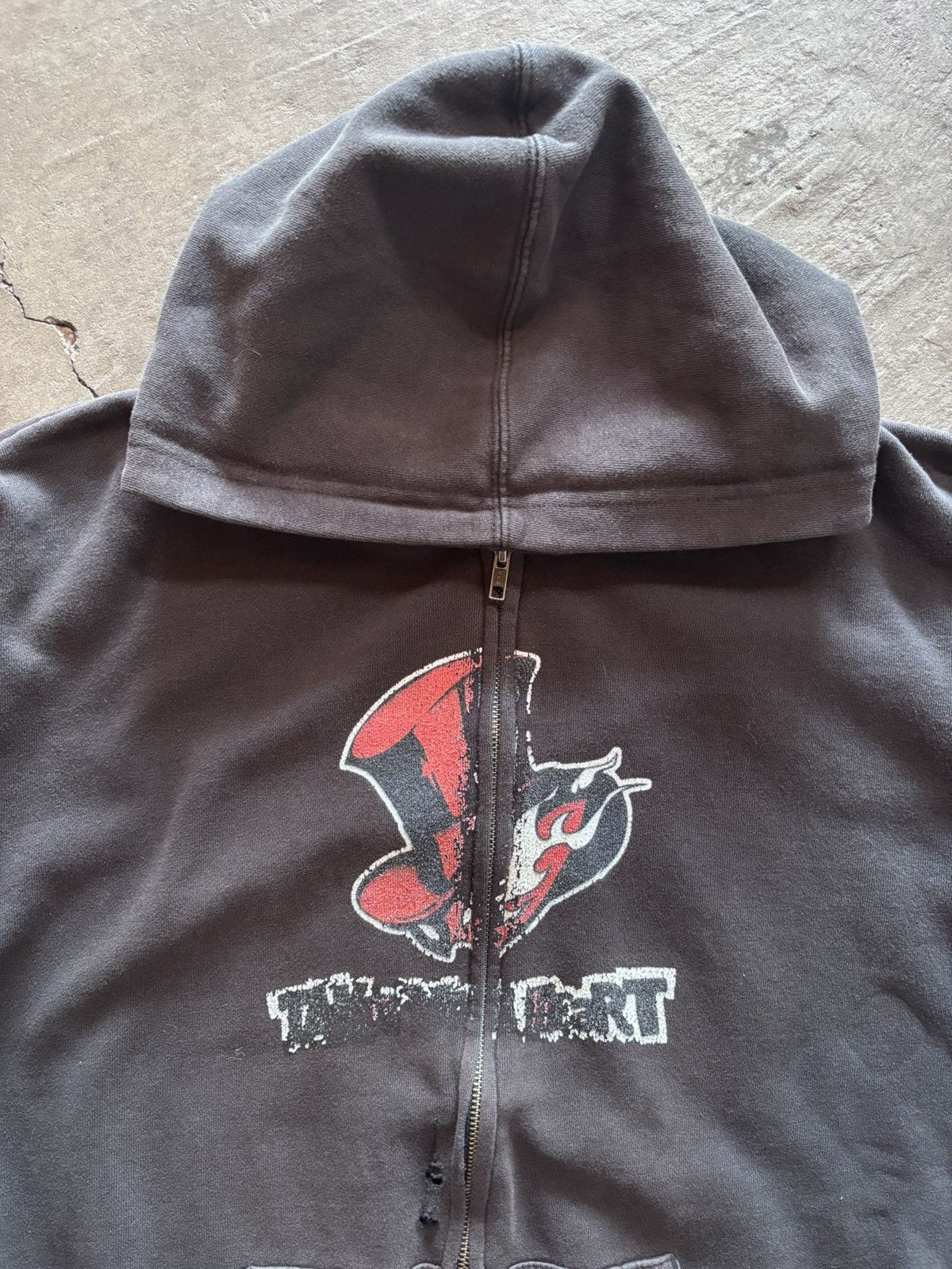 Vintage vintage distressed grunge skater zip up hoodie Size US XL / EU 56 / 4 - 3 Thumbnail