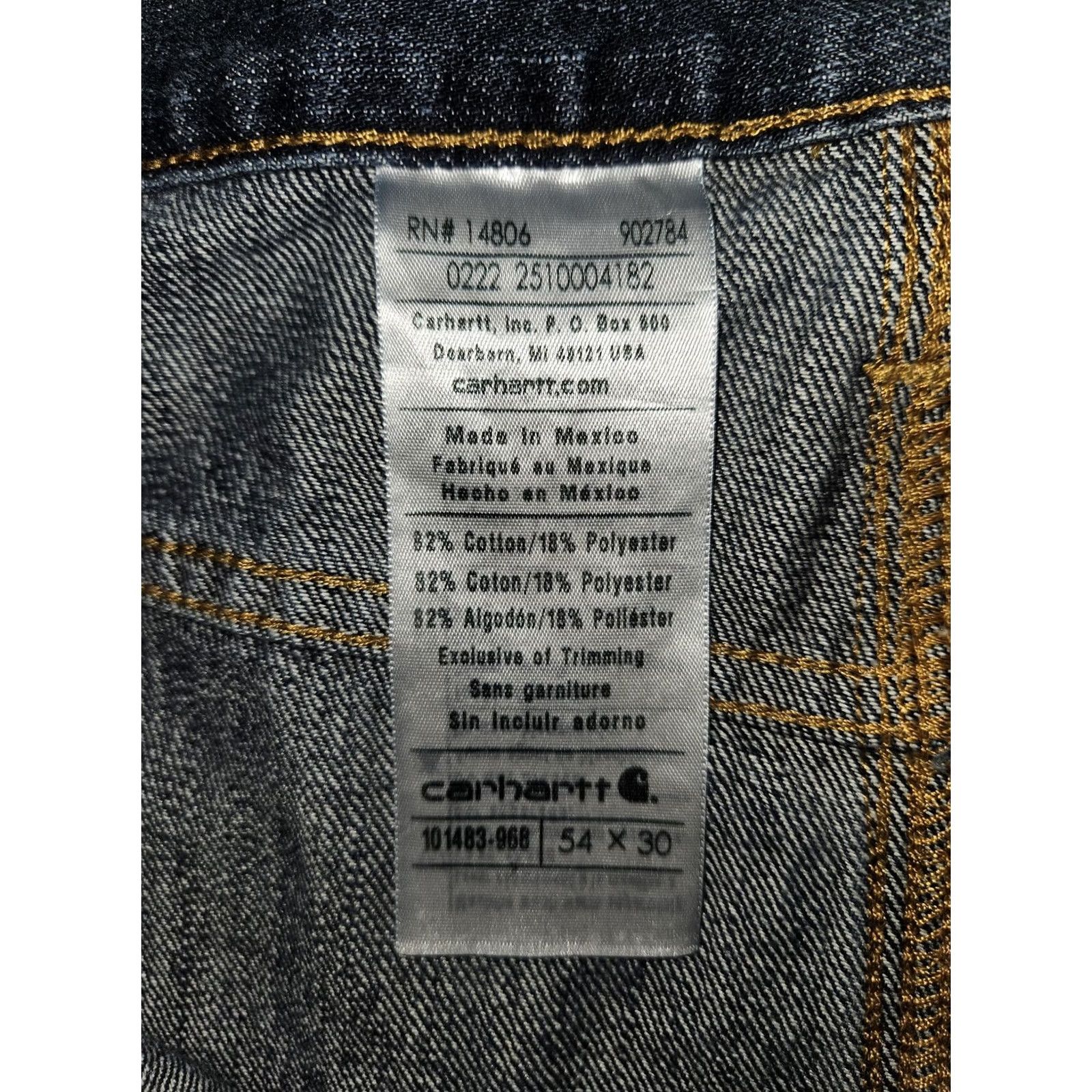 Carhartt VINTAGENo, Carhartt Jeans Mens 54x30 Medium Wash Blue Straight Leg Denim Big & Tall Size US 38 / EU 54 - 2 Thumbnail