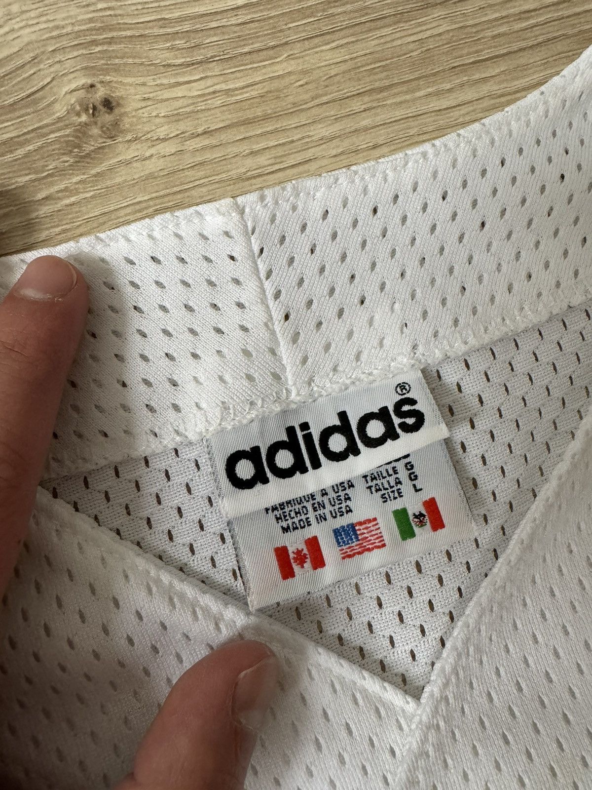 Vintage Vintage 90s Adidas Big Logo Baseball Jersey Made In USA Size US L / EU 52-54 / 3 - 5 Thumbnail
