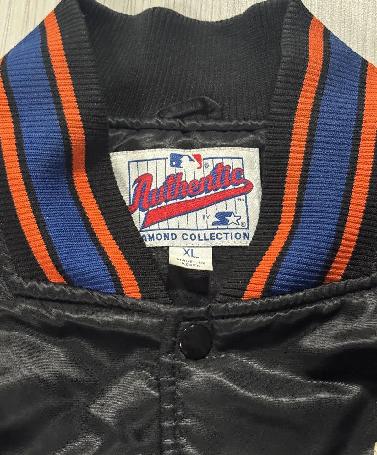 Starter Vintage Starter New York Mets Black Satin Jacket (Size XL) Size US XL / EU 56 / 4 - 5 Thumbnail