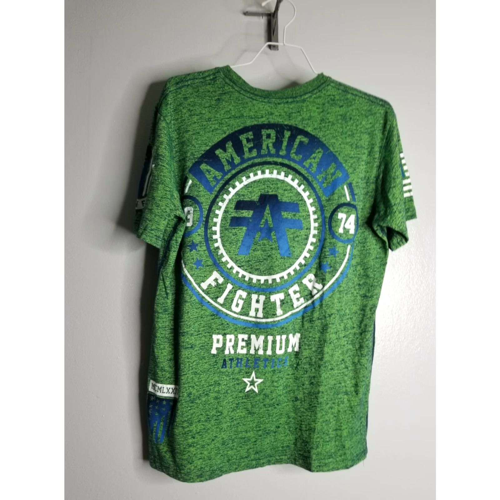 Vintage American Fighter Shirt Adult S Green Buckle Premium Training Division Logo Graphic Print Mens Size US S / EU 44-46 / 1 - 2 Thumbnail
