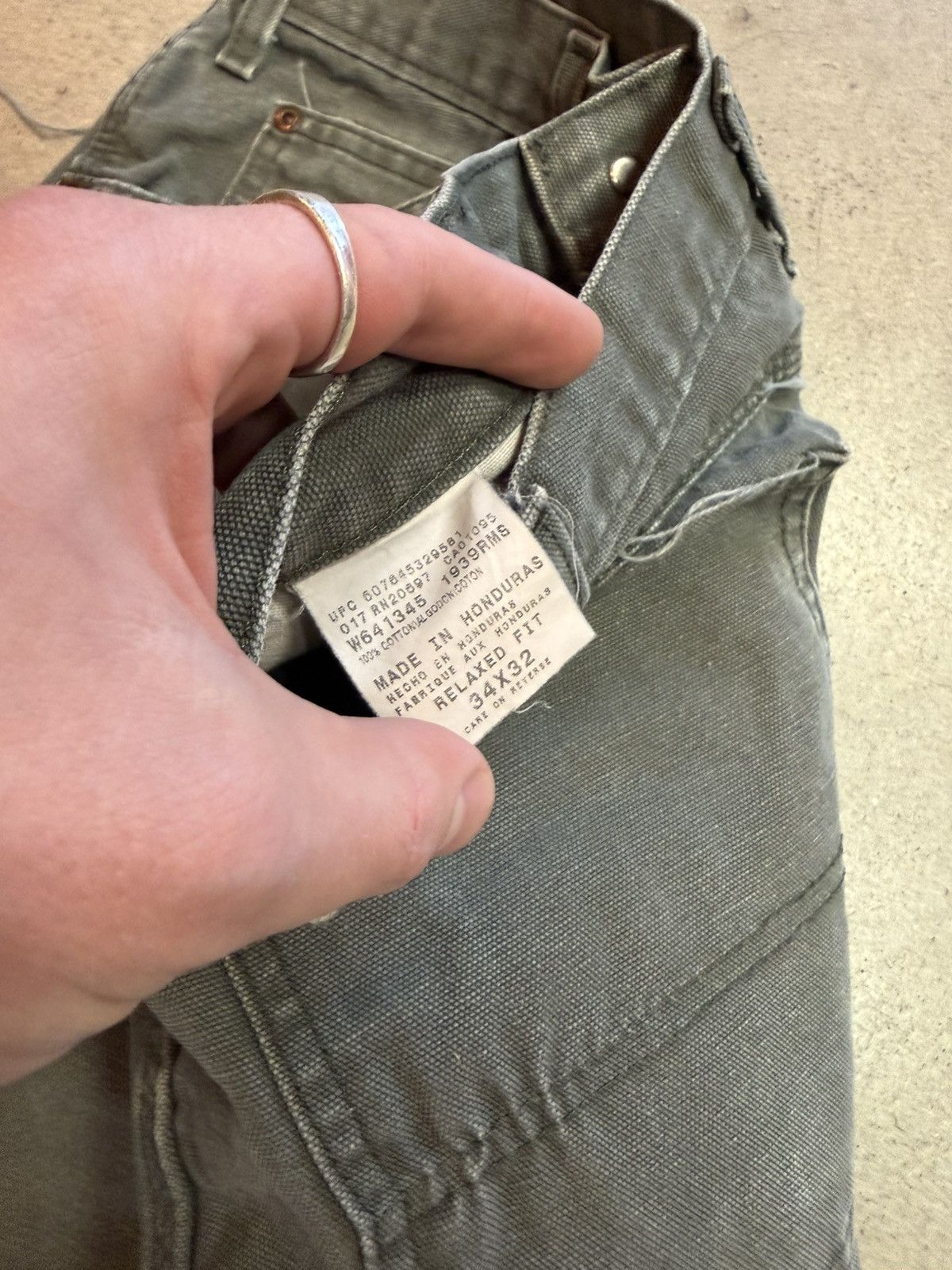Dickies Vintage 90s Dickies Green Carpenter Canvas Work Pants Size US 34 / EU 50 - 3 Thumbnail