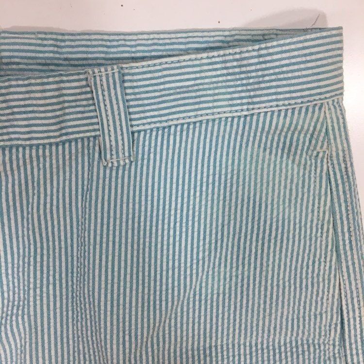 Chaps Ralph Lauren Chaps Ralph Lauren Aqua Blue White Stripe SEERSUCKER Shorts Size US 38 / EU 54 - 4 Thumbnail