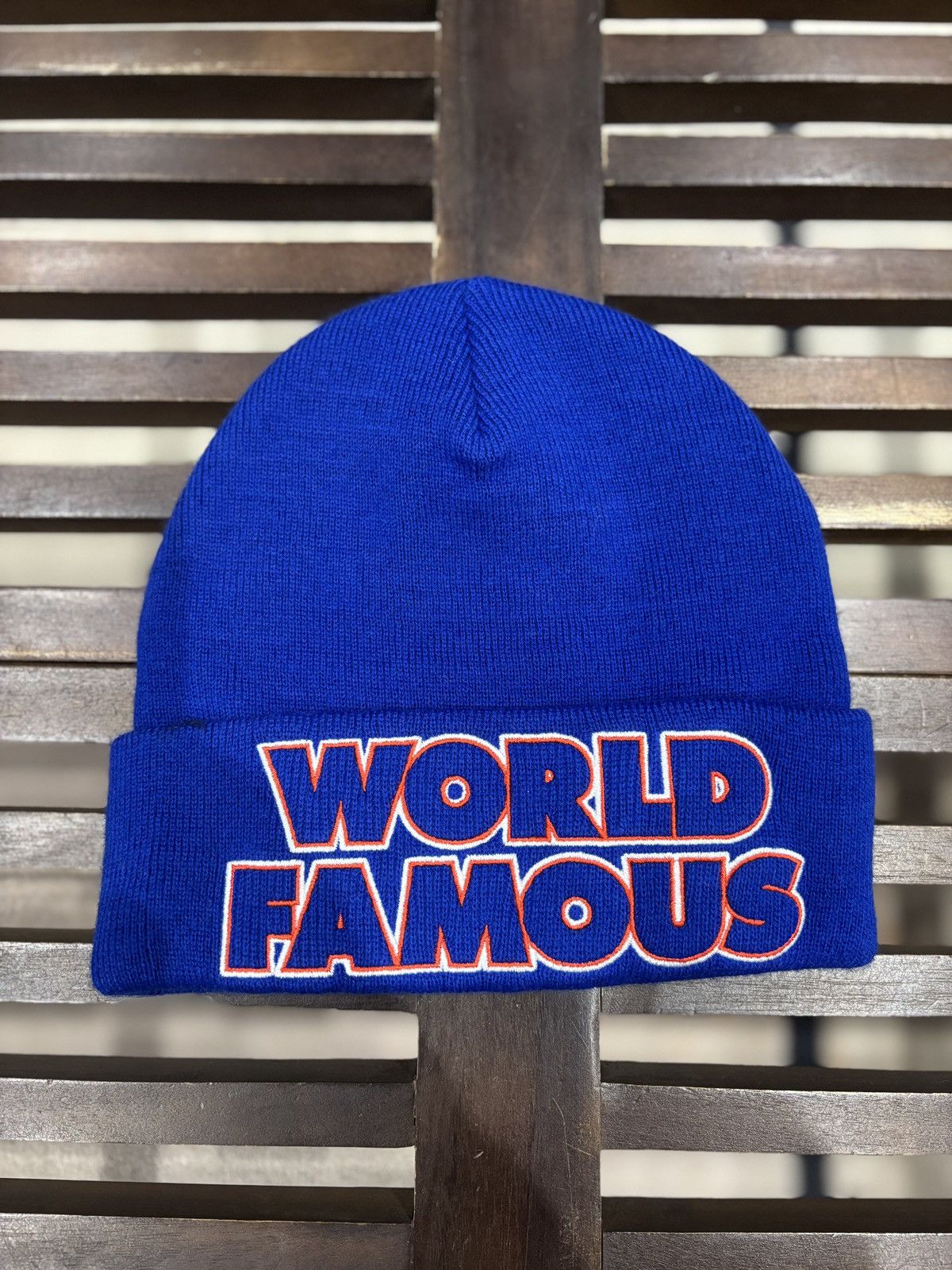 Supreme Supreme World Famous Outline Beanie Blue Size ONE SIZE - 1 Thumbnail
