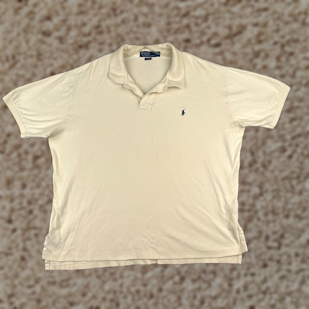 Ralph Lauren VINTAGE Polo Ralph Lauren Shirt Men 2XL Yellow Short Sleeve 100% Cotton Polo Shirt, Vintage, 80s, Golf Mens Size US XXL / EU 58 / 5 - 1 Thumbnail