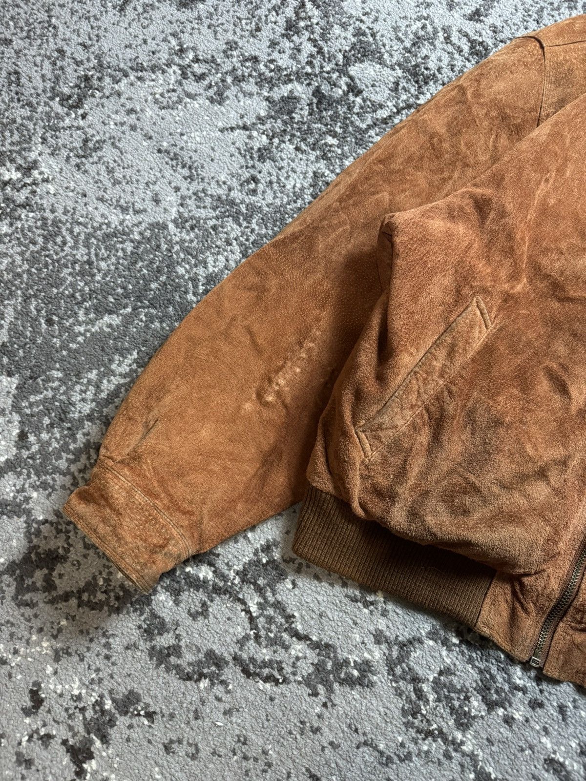 Japanese Brand × Vintage Vintage Y2K Suede Leather Avantgarde Aviator Bomber Jacket Size US L / EU 52-54 / 3 - 4 Thumbnail