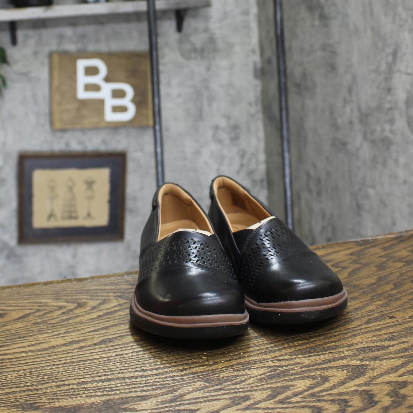 Clarks Nwt Clarks Certina Edge Slip On Leather Loafers Black 9n Size US 9 / IT 39 - 3 Thumbnail