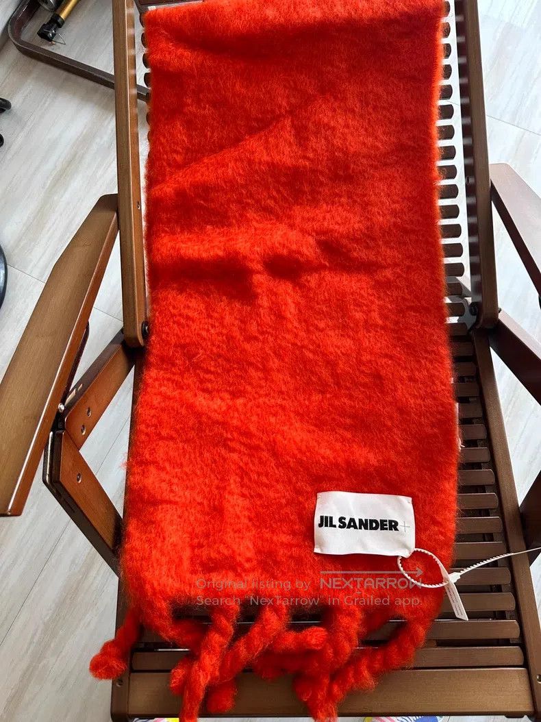 Jil Sander Jil Sander Fall fringed appliquéd mohair-blend scarf Size ONE SIZE - 1 Thumbnail