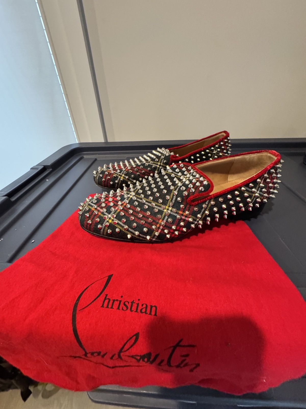 LOUBOUTIN MENS SPIKE LOAFERS