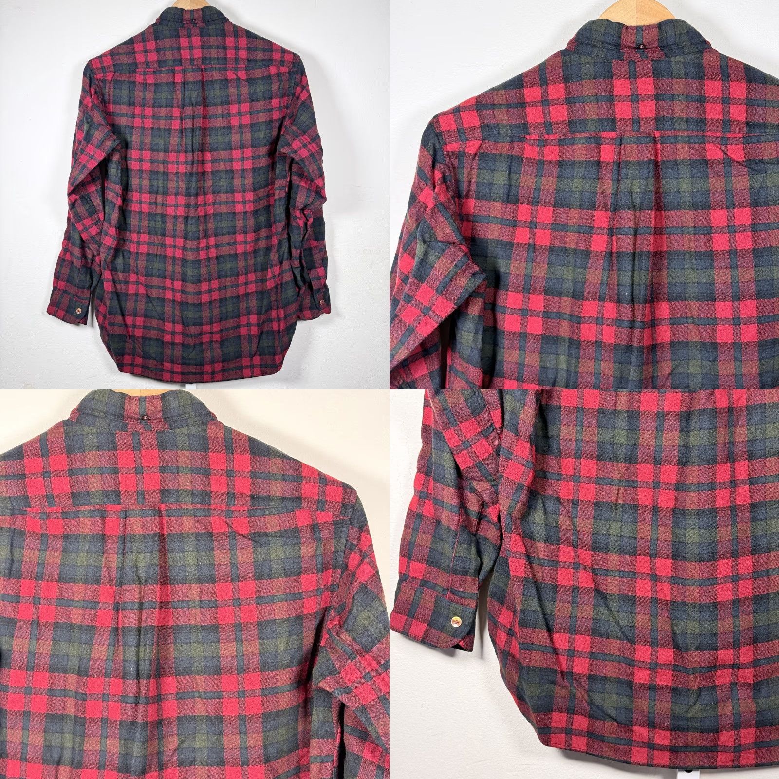 Pendleton VINTAGE Pendleton Shirt Plaid Wool Red Green Large Men Button-Down Long Sleeve Size US L / EU 52-54 / 3 - 8 Thumbnail