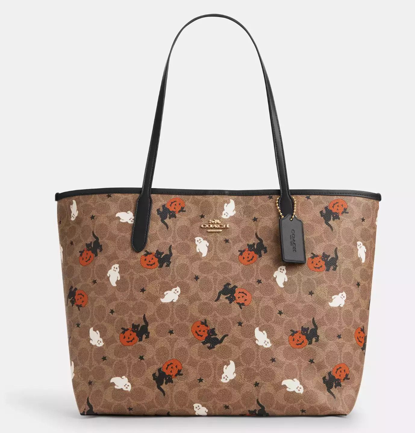 Coach City Tote In Signature Canvas With Halloween Print CW450 Size ONE SIZE - 12 Thumbnail