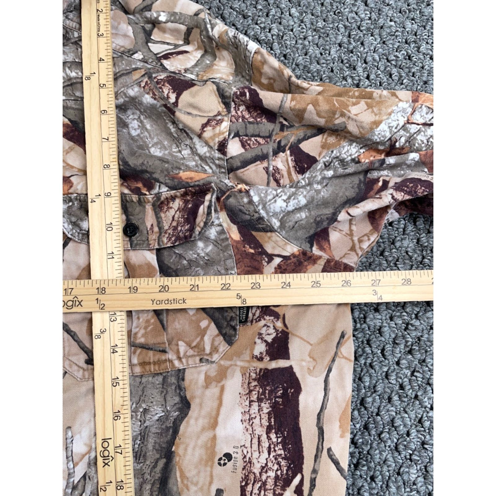 Vintage Outfitters Ridge Shirt Adult 2XL Brown Camouflage Twill Button-Up Long Sleeve Hunting Mens Size US XXL / EU 58 / 5 - 6 Thumbnail