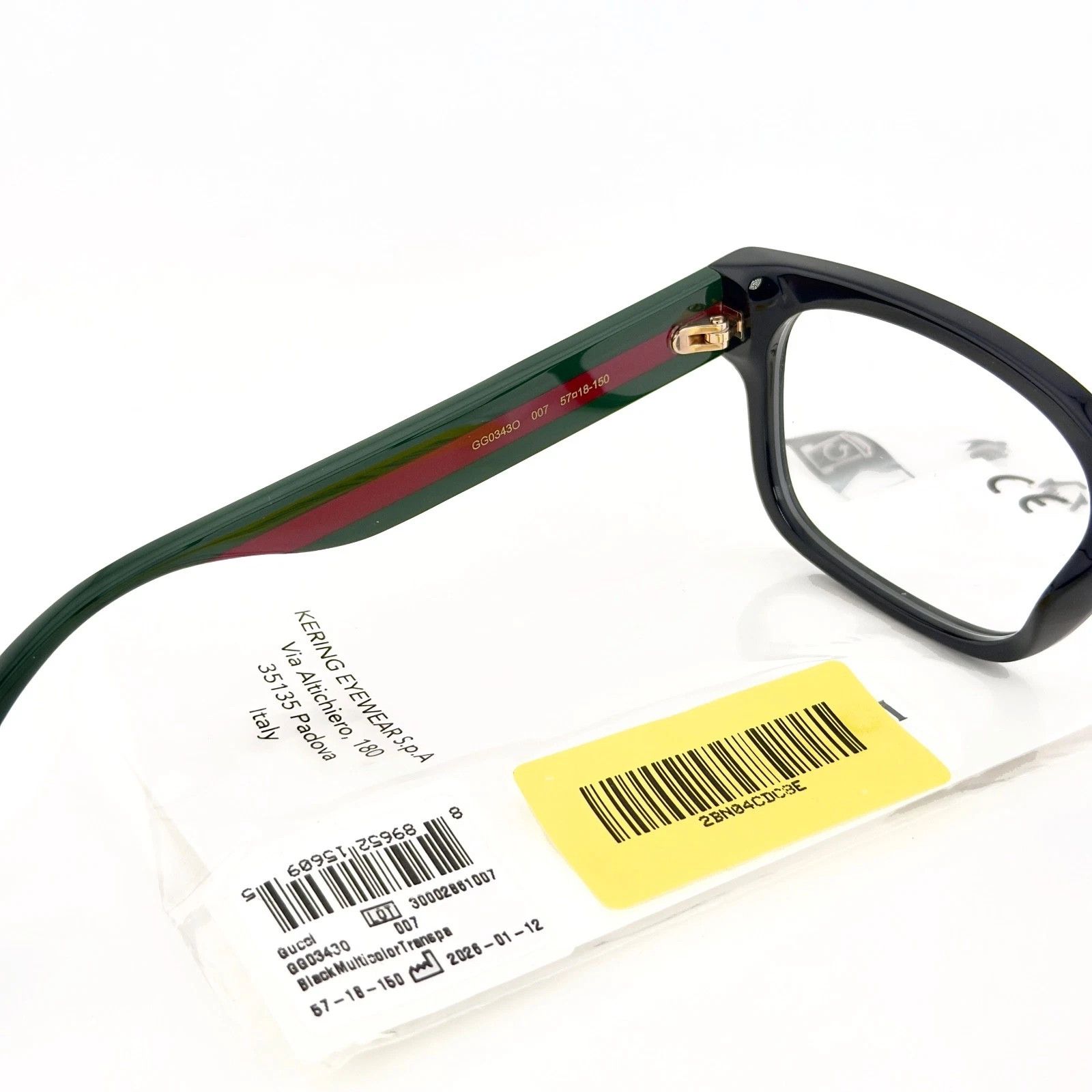 Gucci GUCCI GG0343O 0343 Black Green Unisex Classic Eyeglasses 007 Size ONE SIZE - 6 Thumbnail