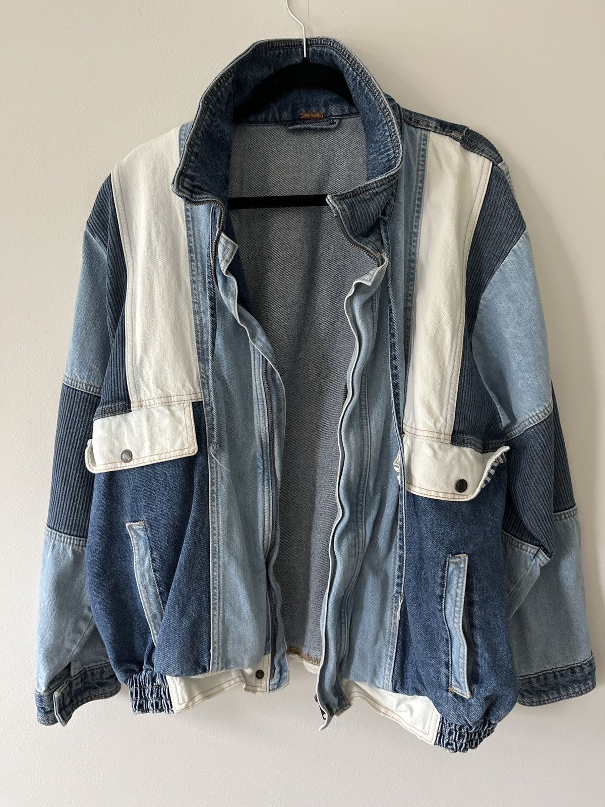 Free People × Vintage Vintage Free People Denim Patchwork Jacket Size US XL / EU 56 / 4 - 3 Thumbnail