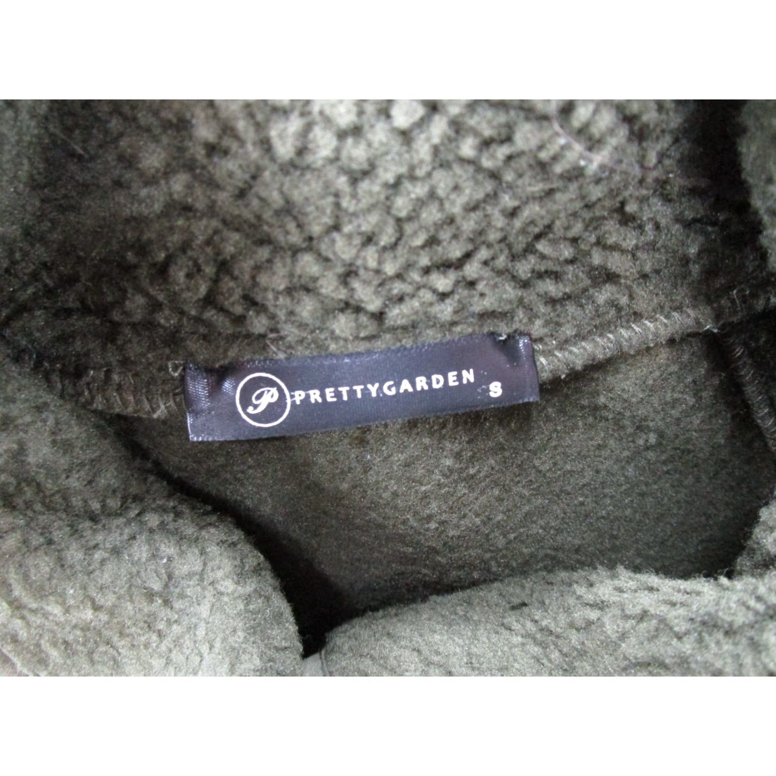 Vintage Pretty Garden Green Sherpa Fleece Snap Up Jacket Women Size S Pockets Thermal Military-Style? Size S / US 4 / IT 40 - 2 Thumbnail