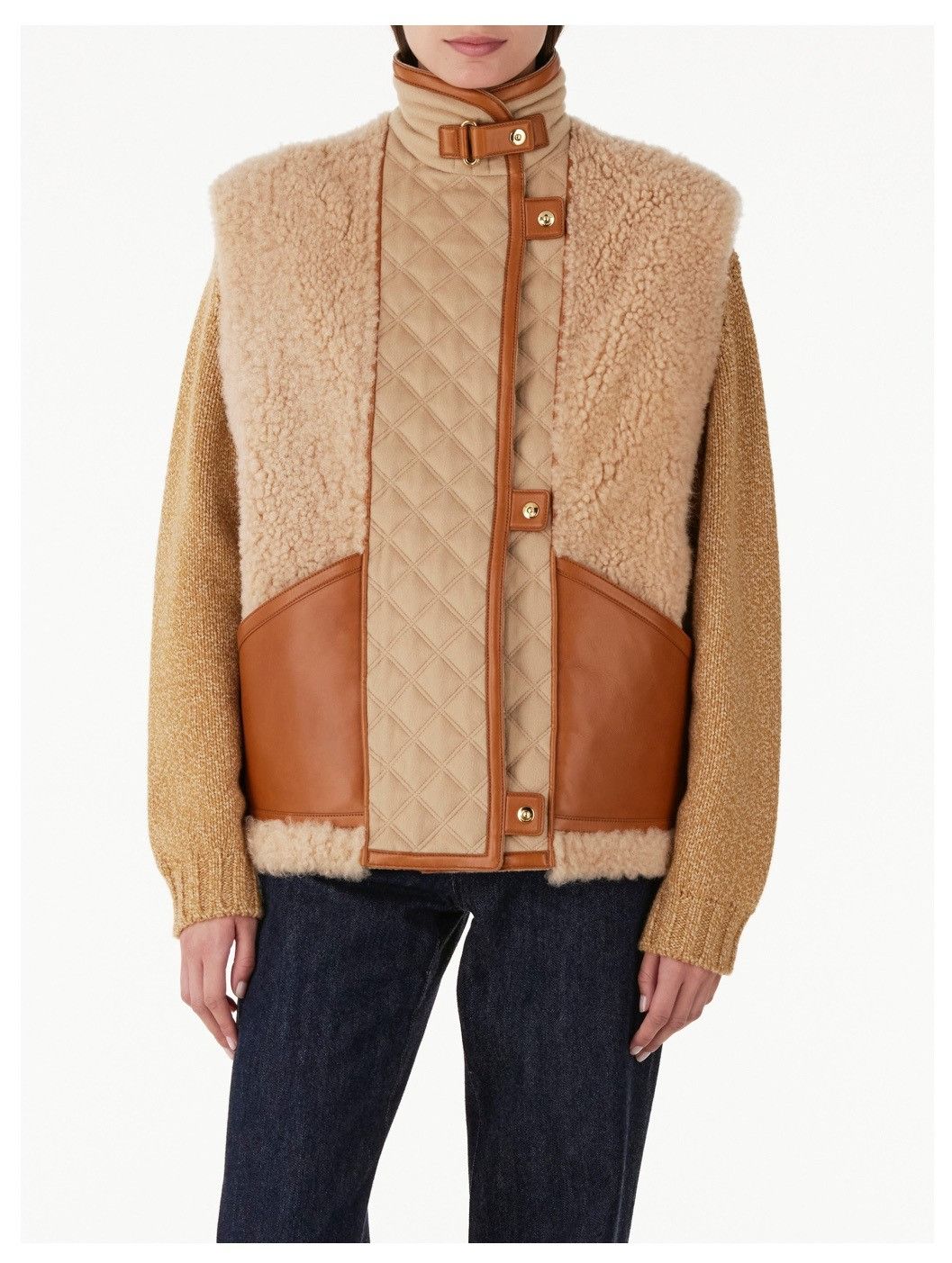 Loro Piana o1srvl11e0525 FAM8546 Shearling/cashmere Maikel Vest Size XL / US 12-14 / IT 48-50 - 1 Thumbnail
