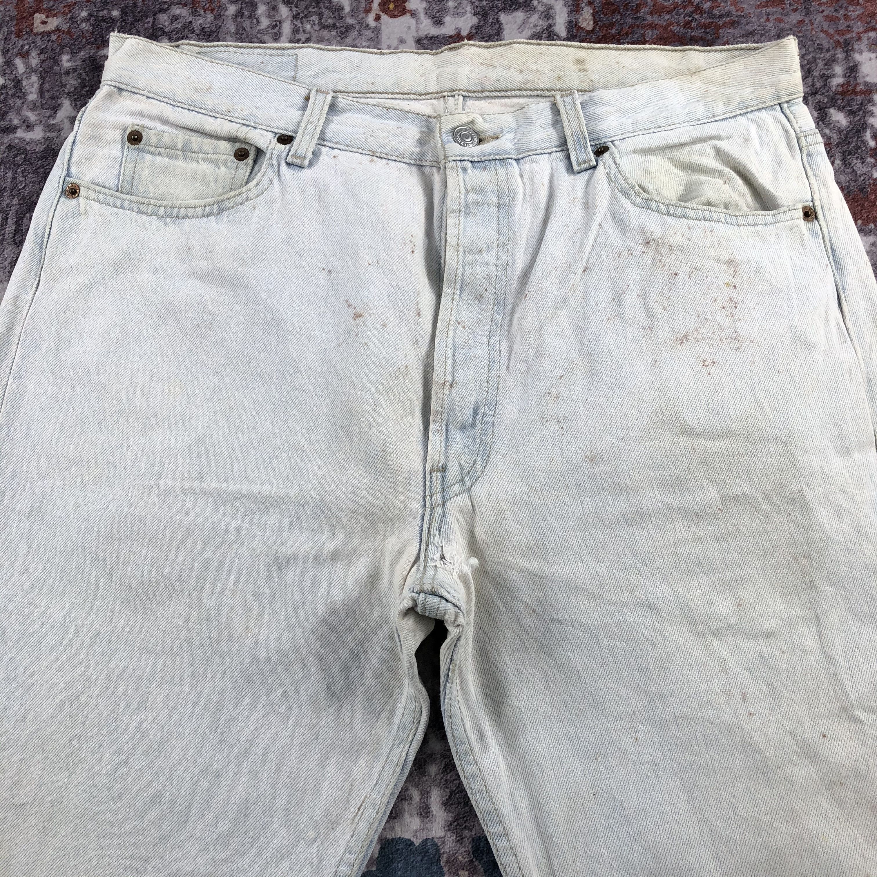 Levi's 90s Vintage Light Wash Levis 501 Jeans-JM2465 Size US 35 - 3 Thumbnail