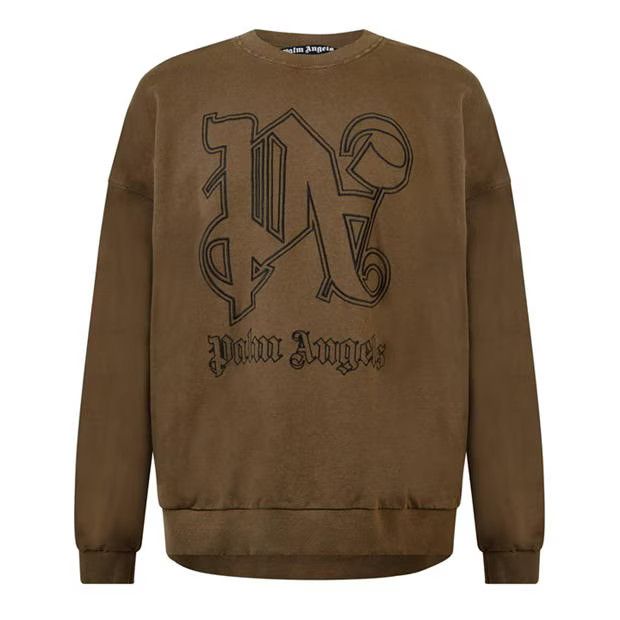 image of Palm Angels O1G2R1Mq0524 Sweatshirts In Brown & Black in Brown/Black, Men's (Size XL)