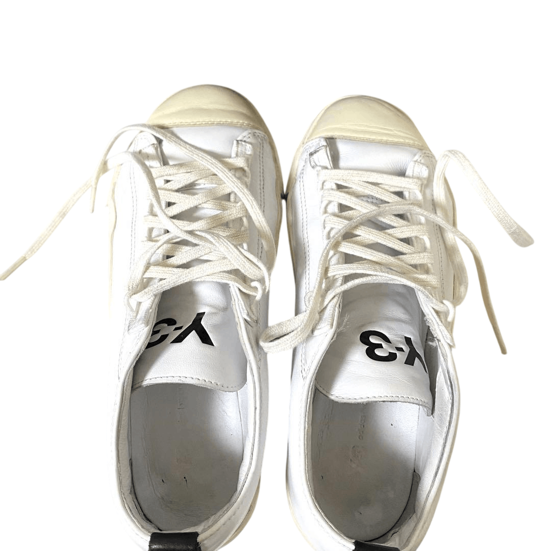 Y-3 Y-3 White Leather Sneakers YUBEN LOW Size US 7 / EU 40 - 3 Thumbnail