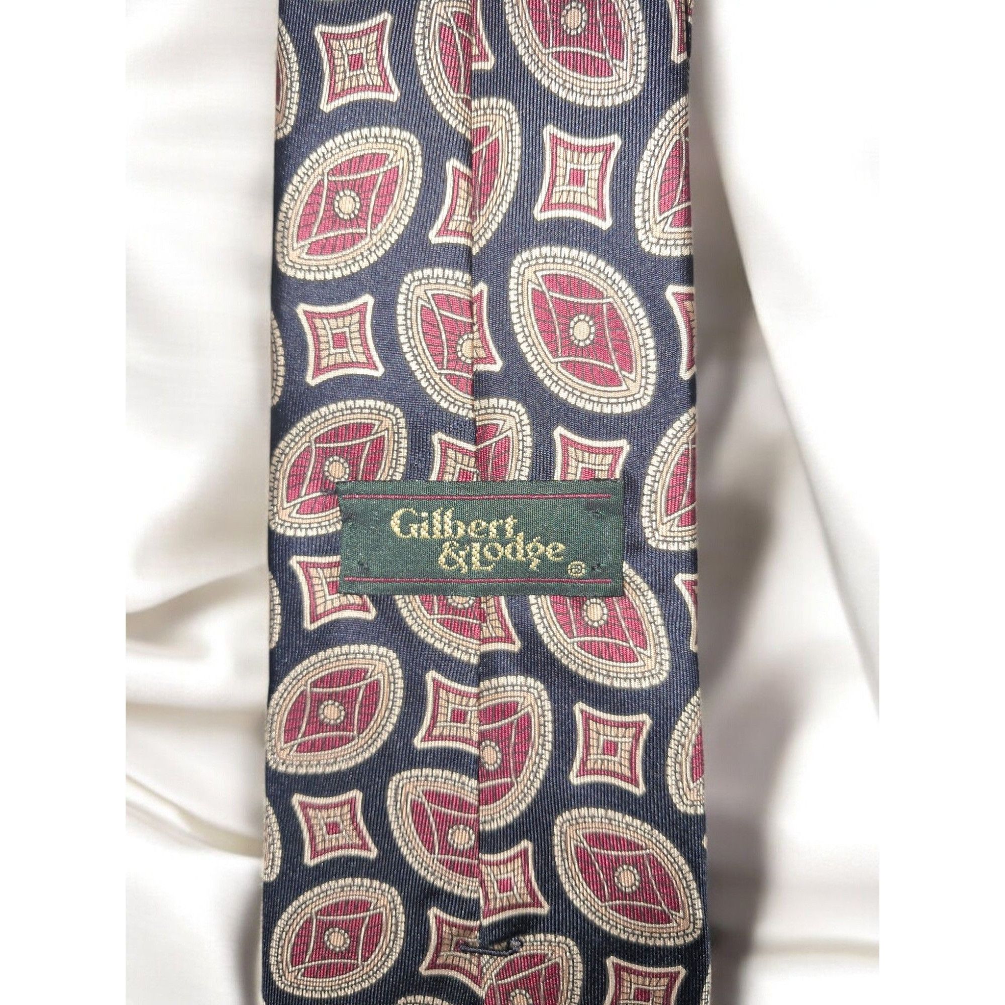 Other Gilbert & Lodge 100% Italian Silk Geometric Pattern Red, Gol Size ONE SIZE - 4 Thumbnail