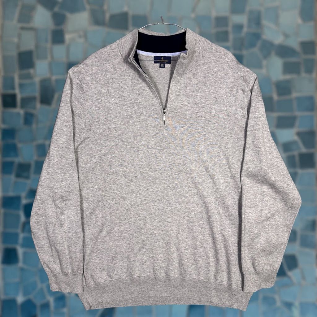 Brooks Brothers Brooks Brothers Sweater Mens 2XL Pullover Knit 1/4 Zip Mock Neck Carded Grey Cotton Regular 2XL Mens Zip Sweatshirt Size US XXL / EU 58 / 5 - 1 Thumbnail