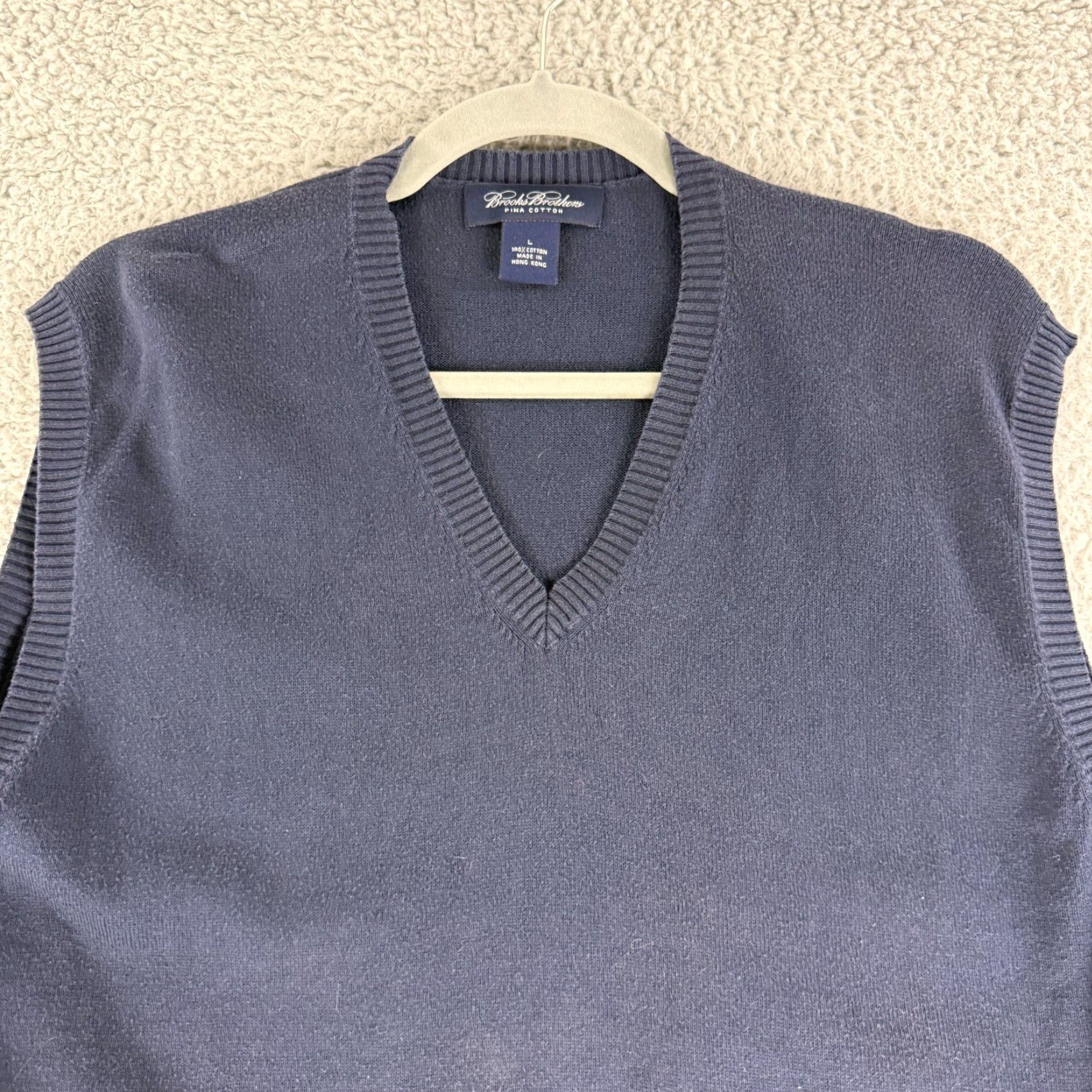 Brooks Brothers Brooks Brothers Sweater Vest Mens Large Blue V-Neck 100% Cotton Vintage Knit Vest Size US L / EU 52-54 / 3 - 3 Thumbnail