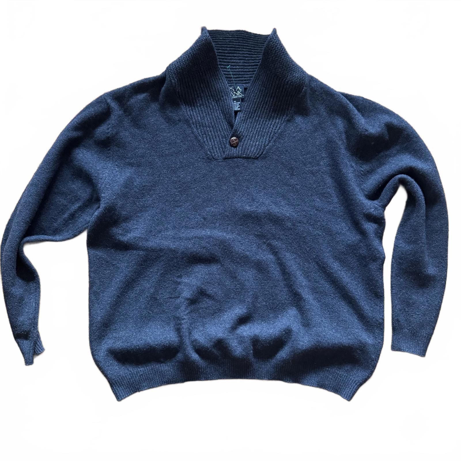 Jos. A. Bank Jos. A. Bank Men's XL Lambswool Blend Sweater Navy Blue Size US XL / EU 56 / 4 - 1 Thumbnail