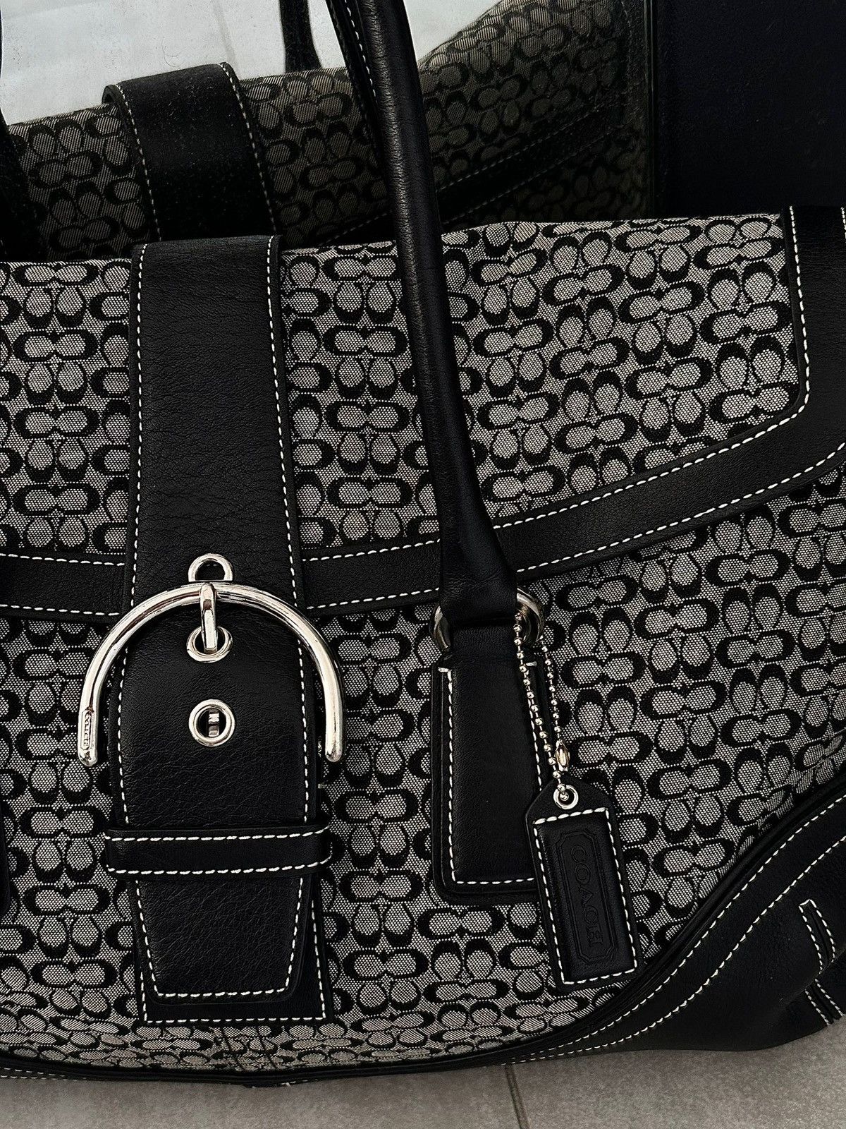 Coach Coach Signature Shoulder Bag Black/Grey Size ONE SIZE - 2 Thumbnail
