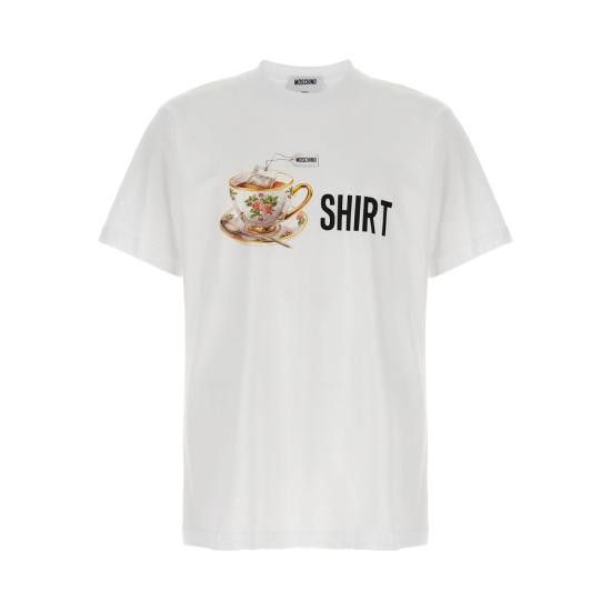 Moschino MOSCHINO Men T-Shirts 5241 V0728 1001 WHITE Size US L / EU 52-54 / 3 - 1 Thumbnail