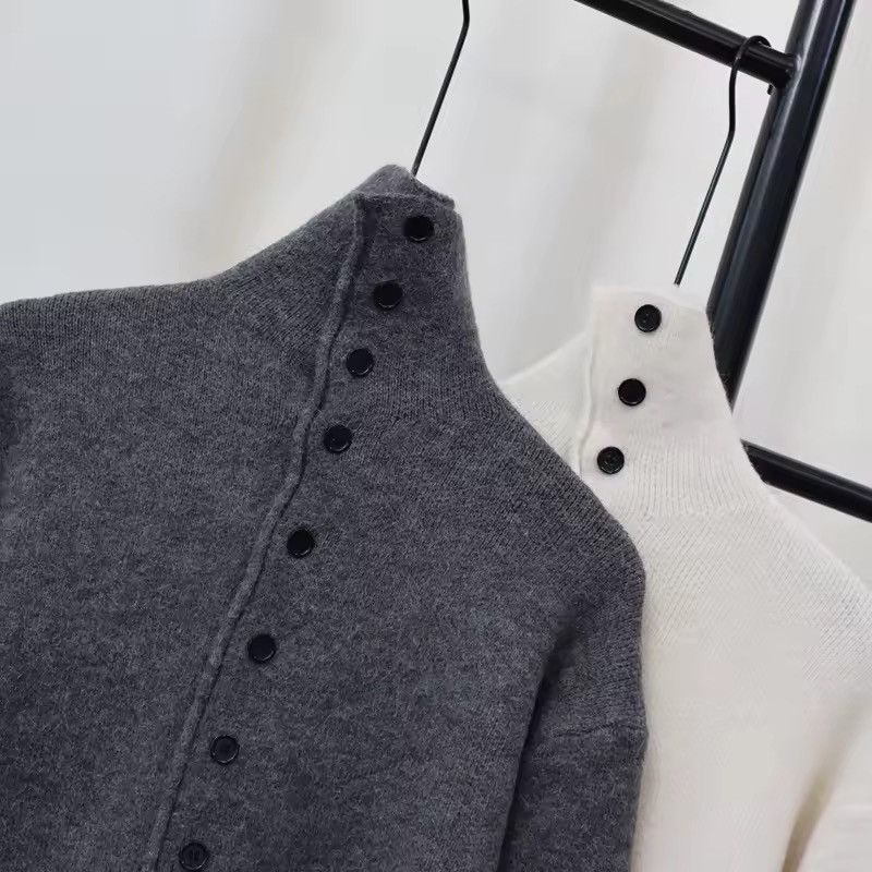 Other Irregular Knitted Retro Sweater Turtleneck Cardigan Size M / US 6-8 / IT 42-44 - 3 Thumbnail