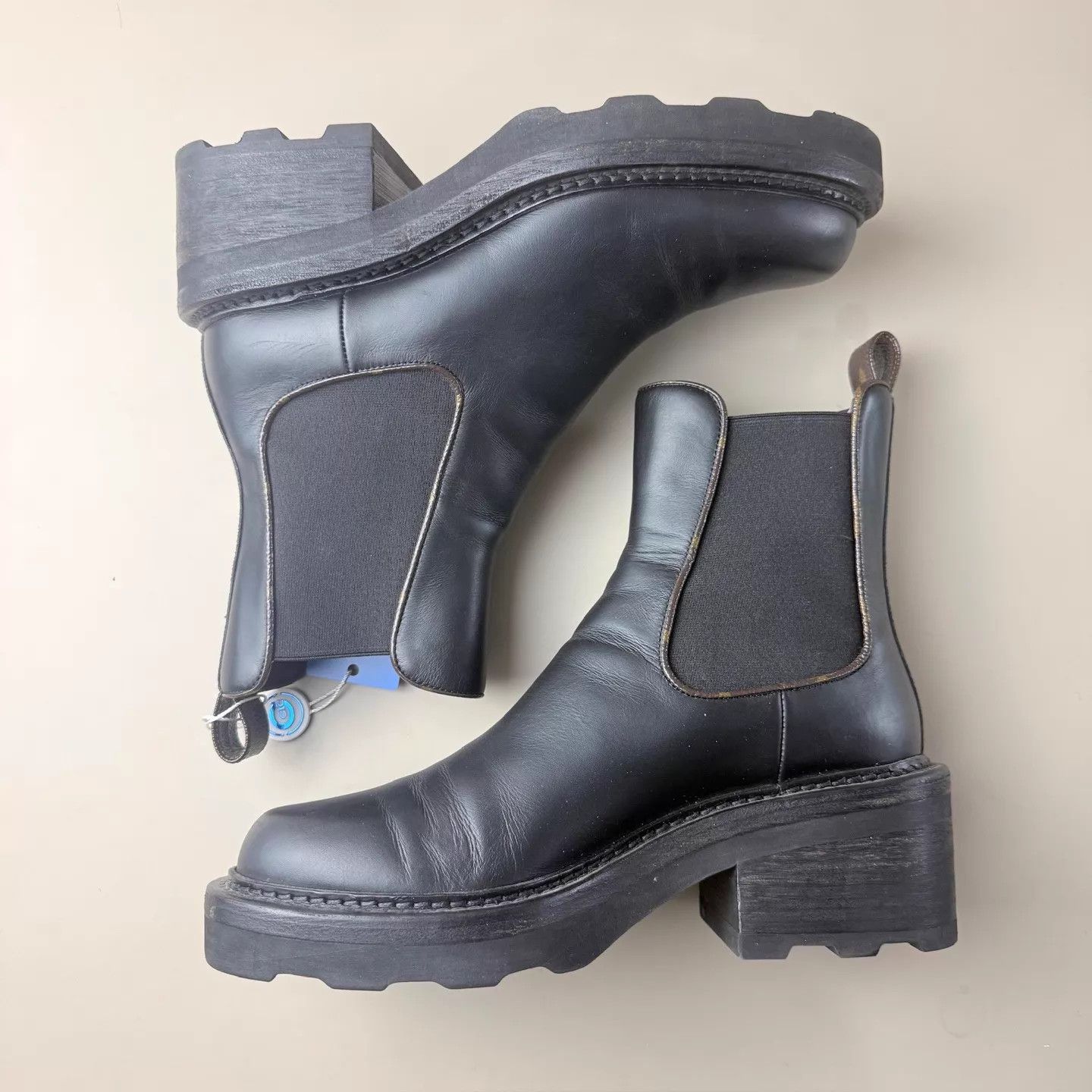 Louis Vuitton LV black brown Monogram thick sole boots EUR 38.5 Size US 8 / IT 38 - 5 Thumbnail